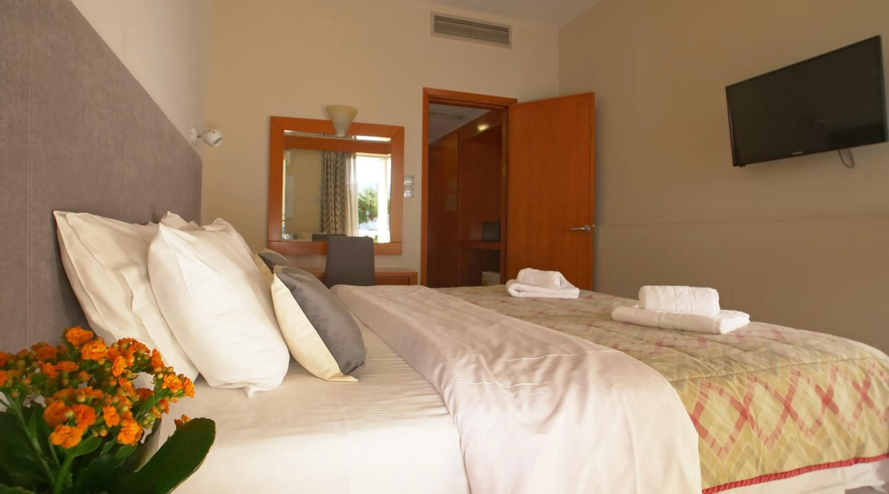 Bed in Antikyra Beach Hotel