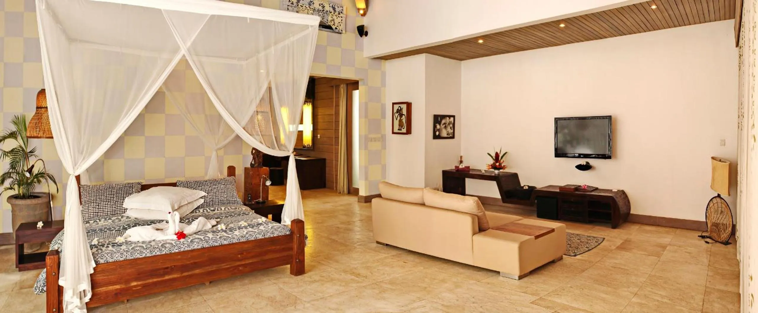 Living room, Bed in Ayurvedagram Bali