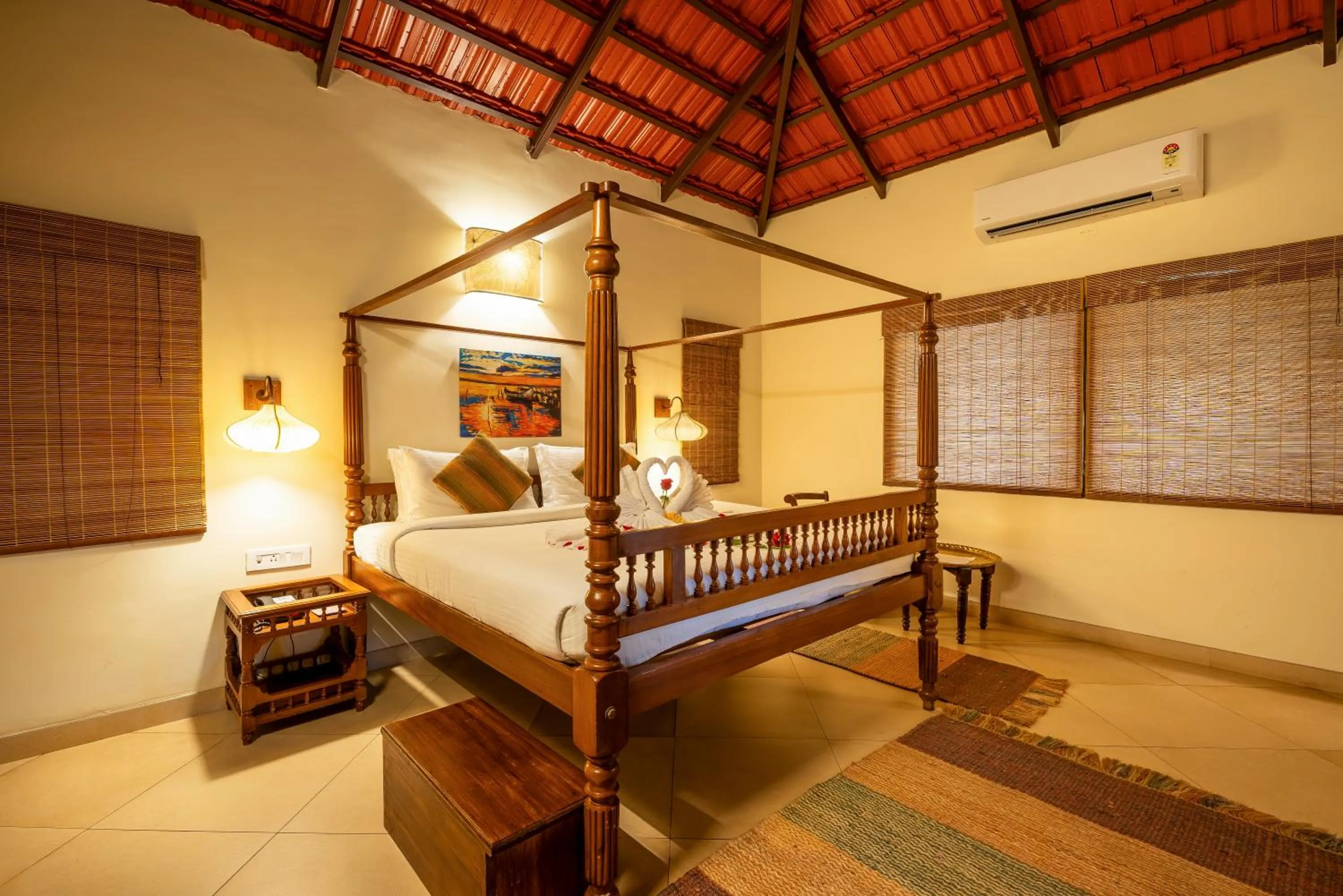 Bed in Raindrops Resorts Wayanad