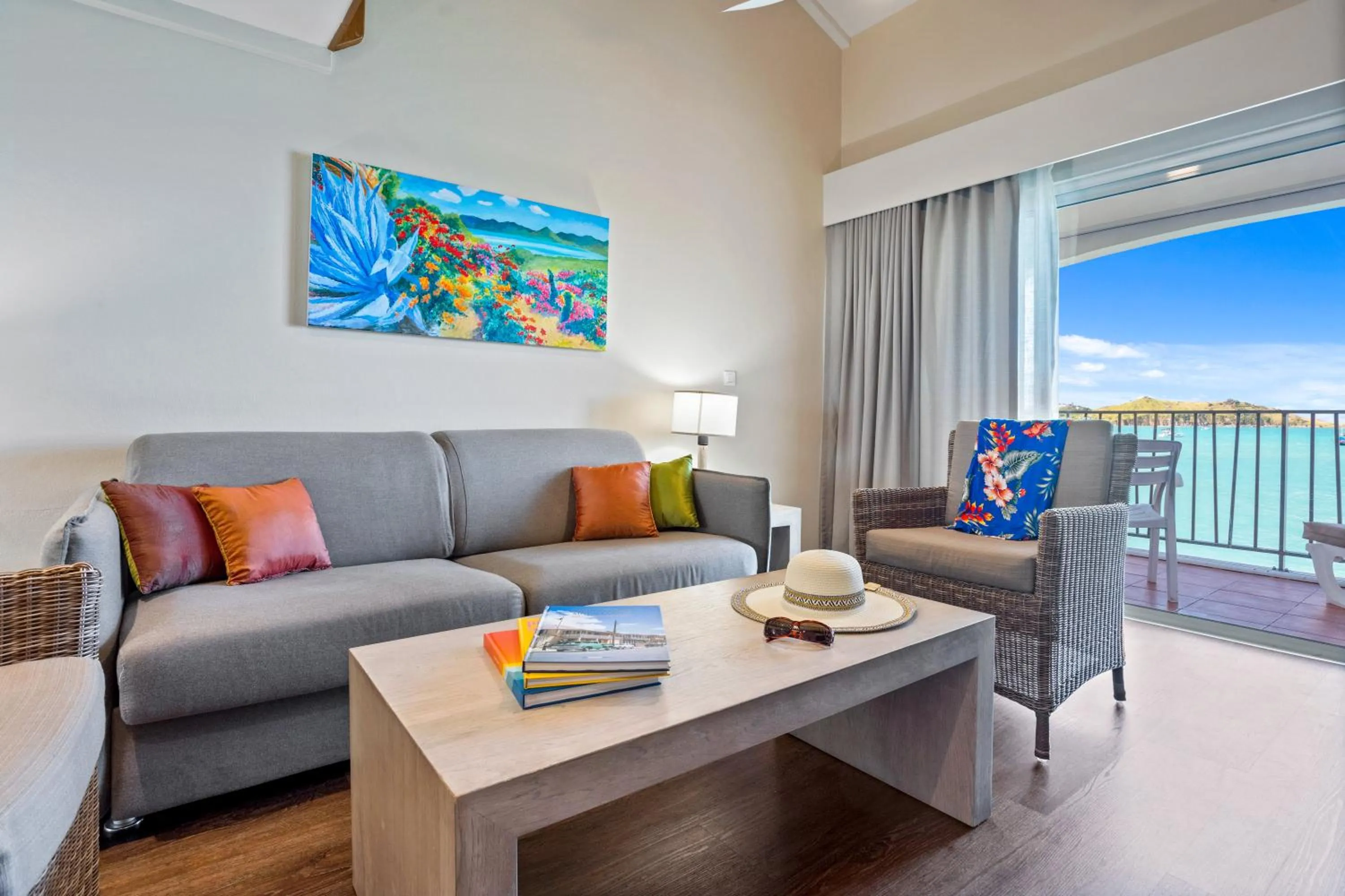 Seating area in Grand Case Beach Club