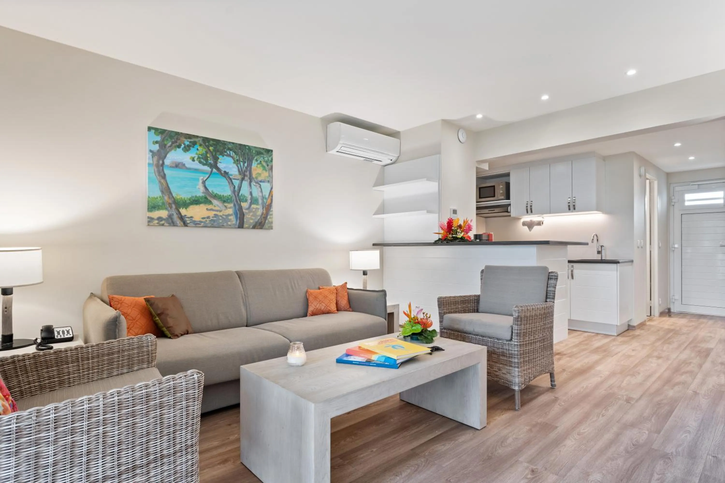 Seating area in Grand Case Beach Club