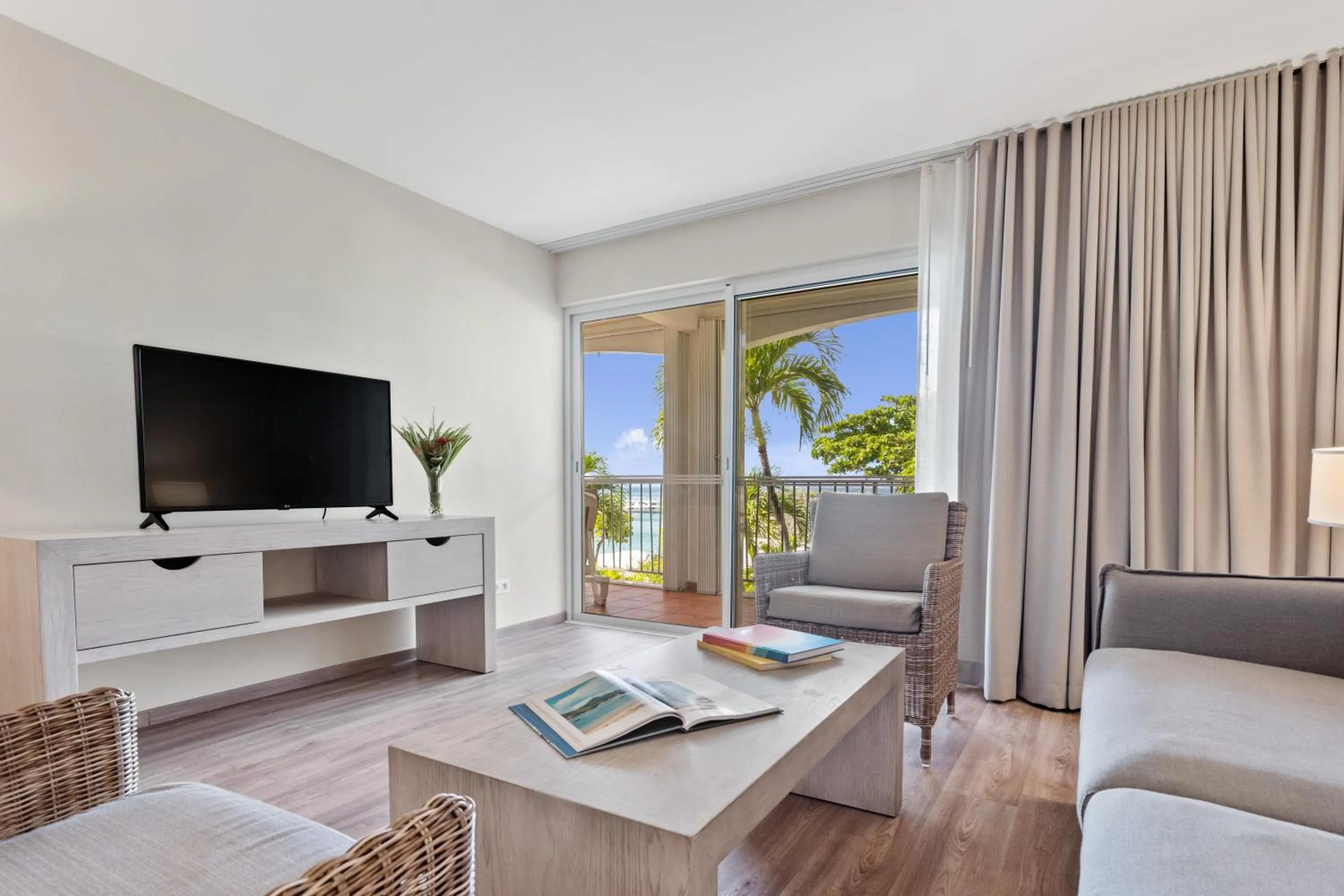 Seating area in Grand Case Beach Club