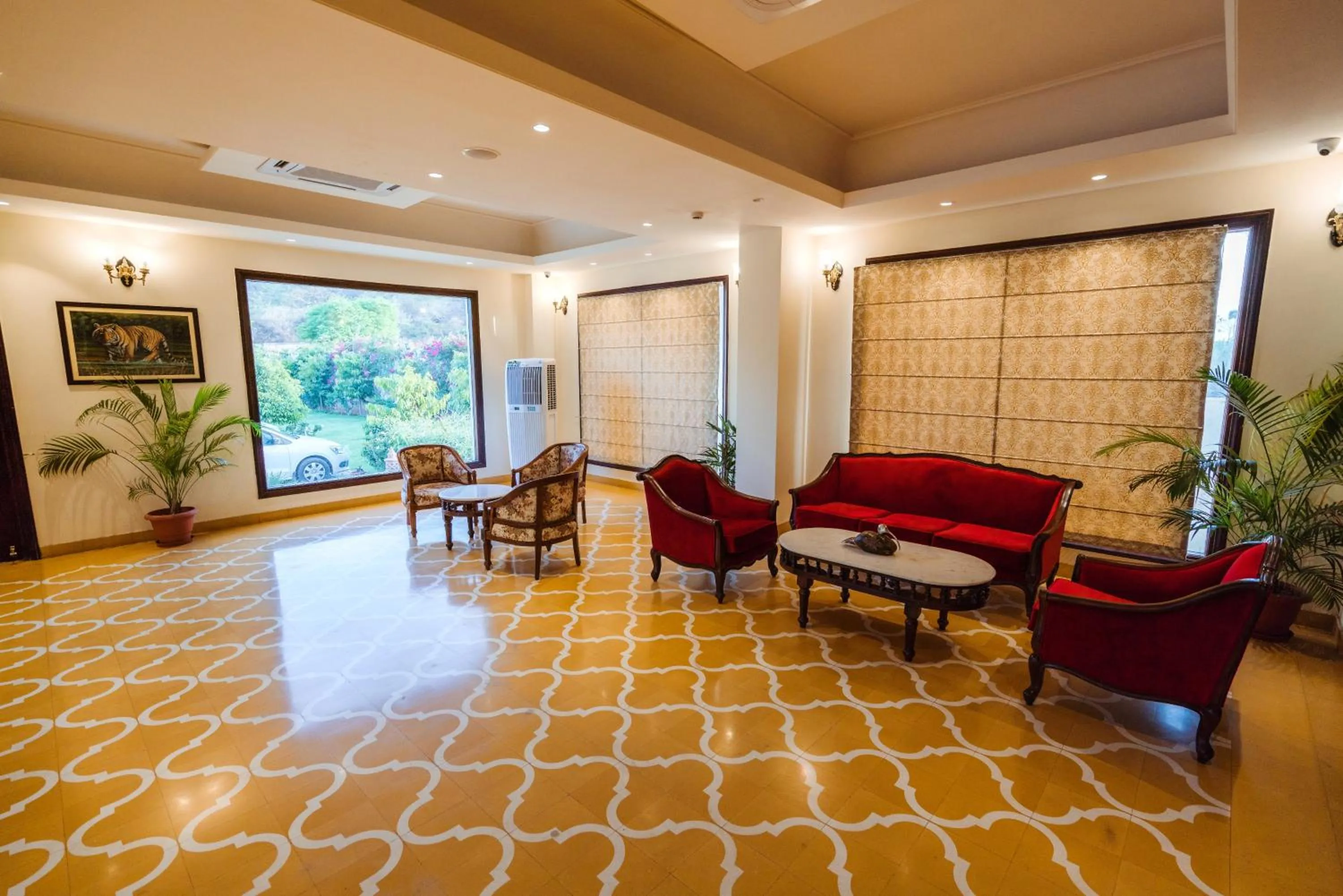 Seating area in WelcomHeritage Mount Valley Resort Ranthambore
