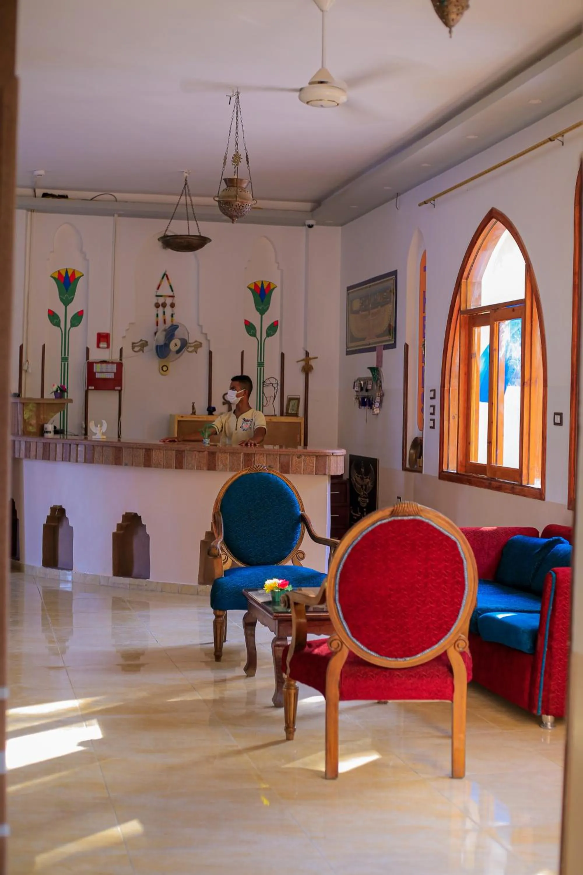 Lobby or reception in Thebes Hotel