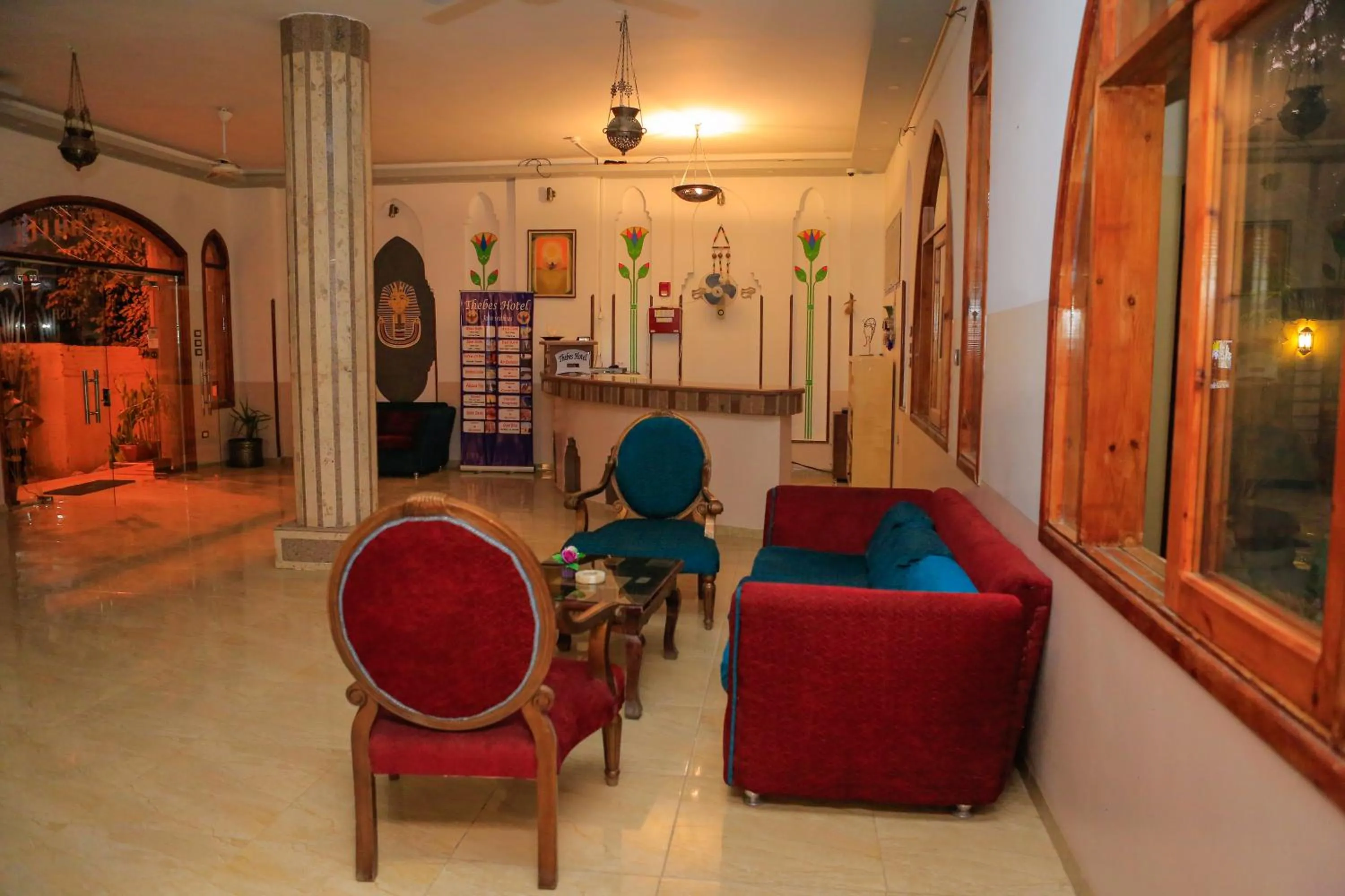 Lobby or reception in Thebes Hotel