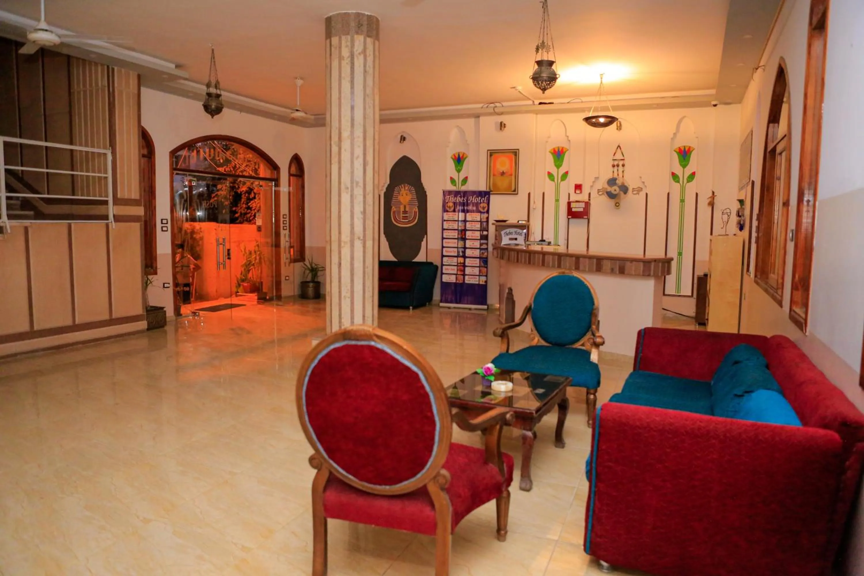 Lobby or reception in Thebes Hotel