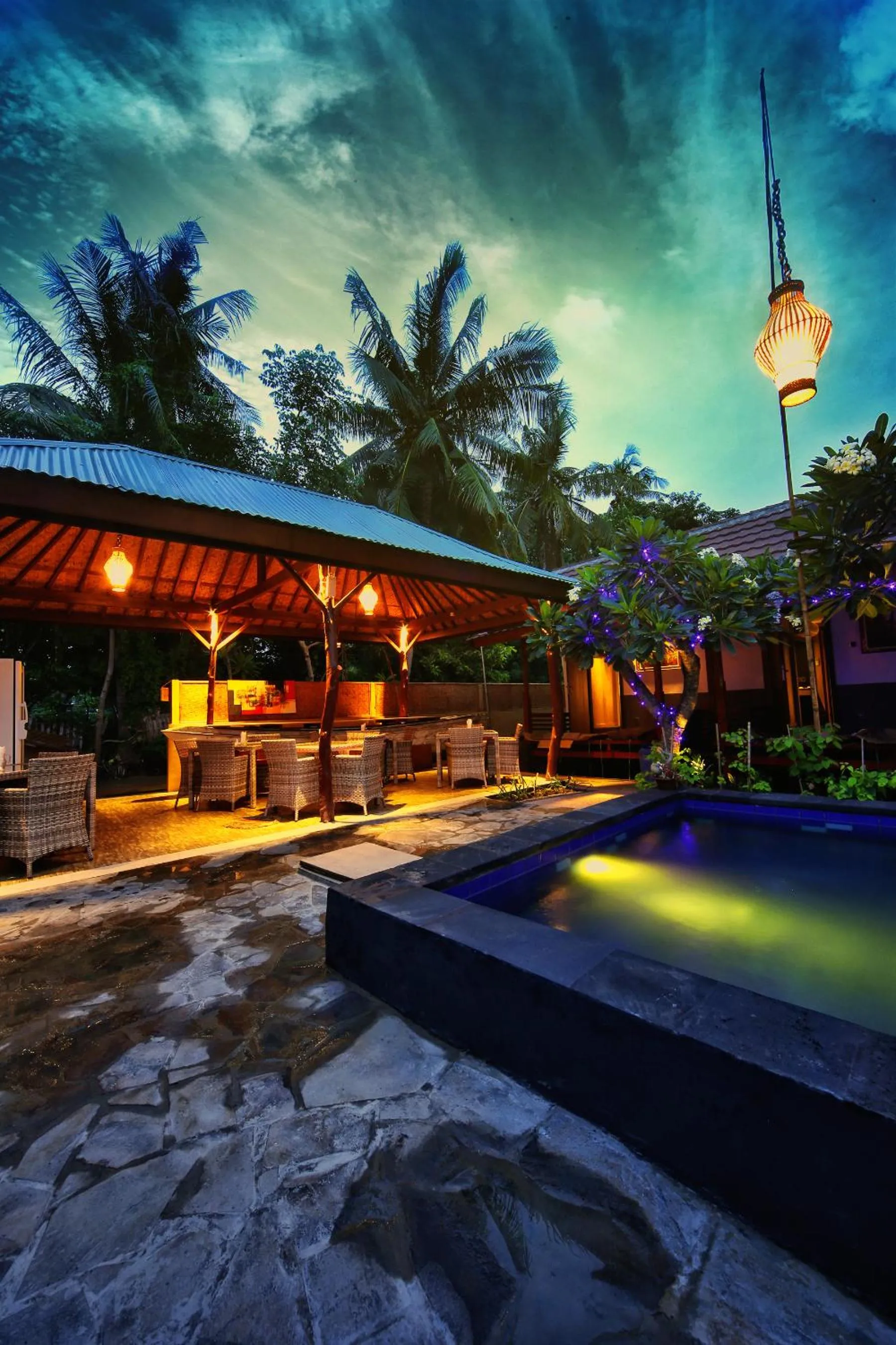 Pool view in Sari Gili Bungalow