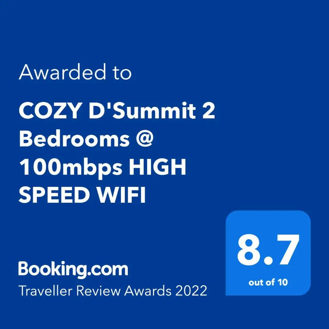 COZY D'Summit 2 Bedrooms @ 100mbps HIGH SPEED WIFI COZY D'Summit 2 Bedrooms @ 100mbps HIGH SPEED WIFI