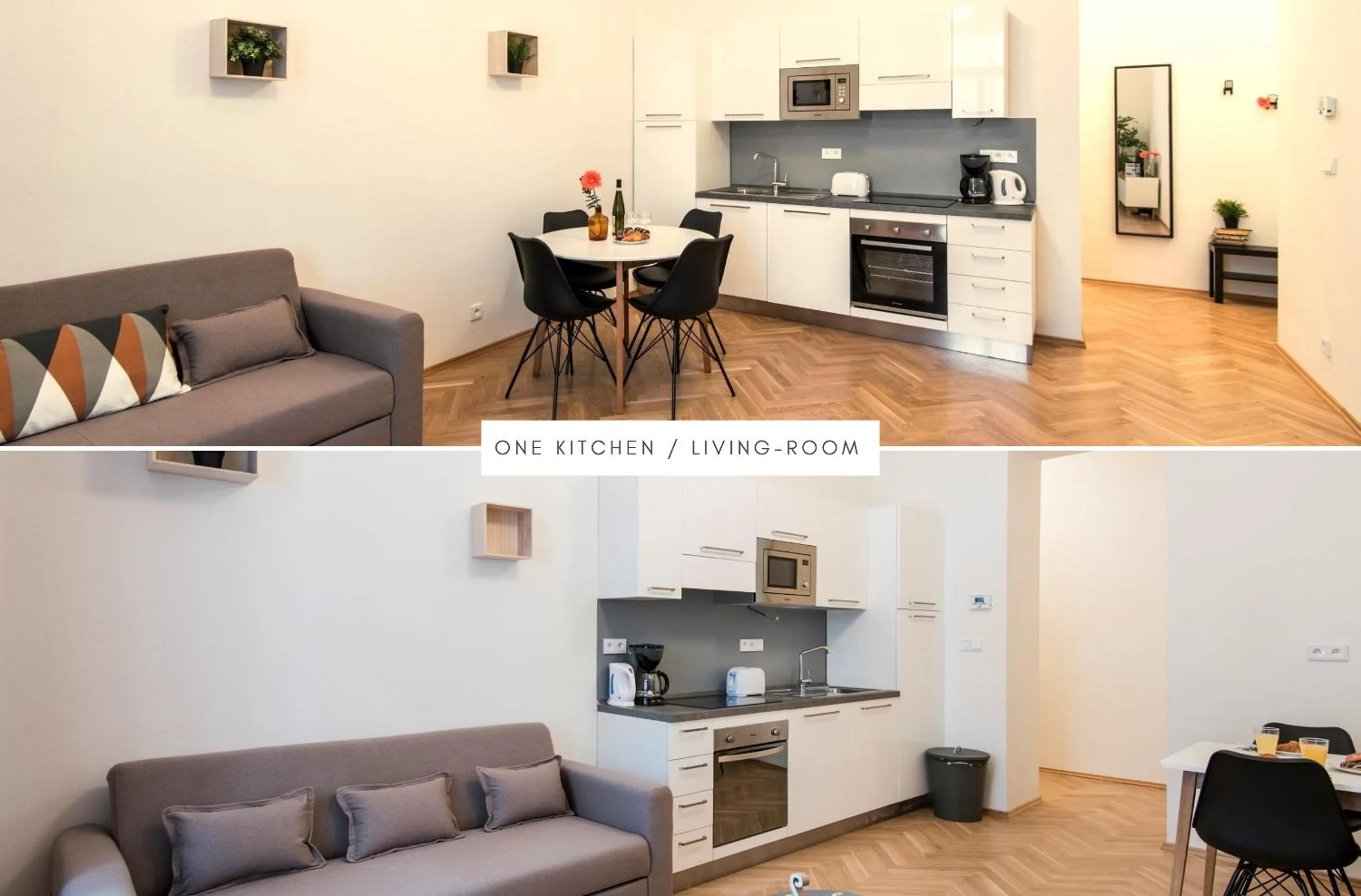 Kitchen or kitchenette in Rehorova apartments by Pragueforyou