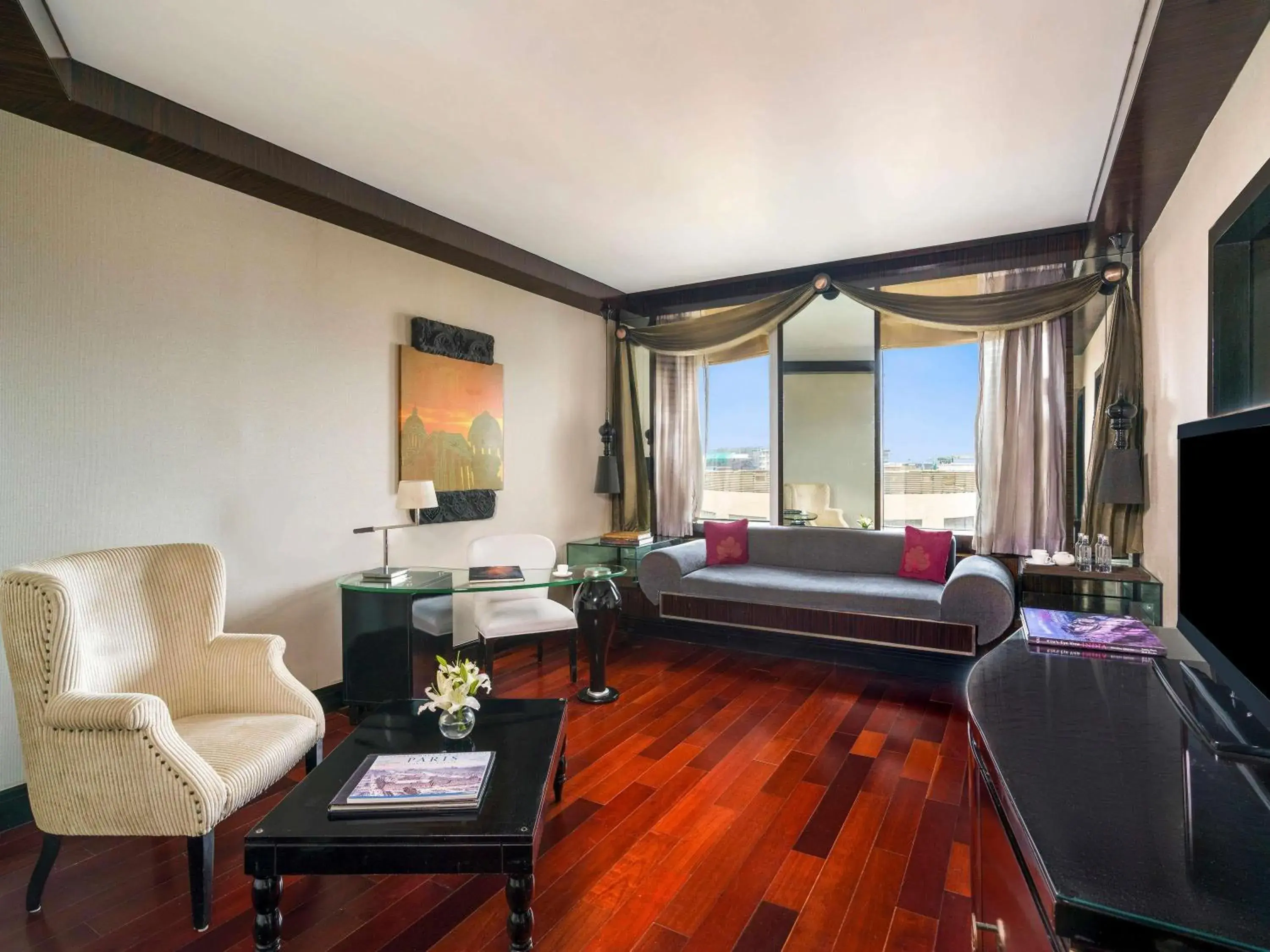 Opera Suite, King Bed, Living Area with Lounge Access, Breakfast, Hi-tea, Cocktail Hours, Meeting Room access for an Hour, Airport Transfers (T1 & T2) in Sofitel Mumbai BKC Opera Suite, King Bed, Living Area with Lounge Access, Breakfast, Hi-tea, Cocktail Hours, Meeting Room access for an Hour, Airport Transfers (T1 & T2) in Sofitel Mumbai BKC