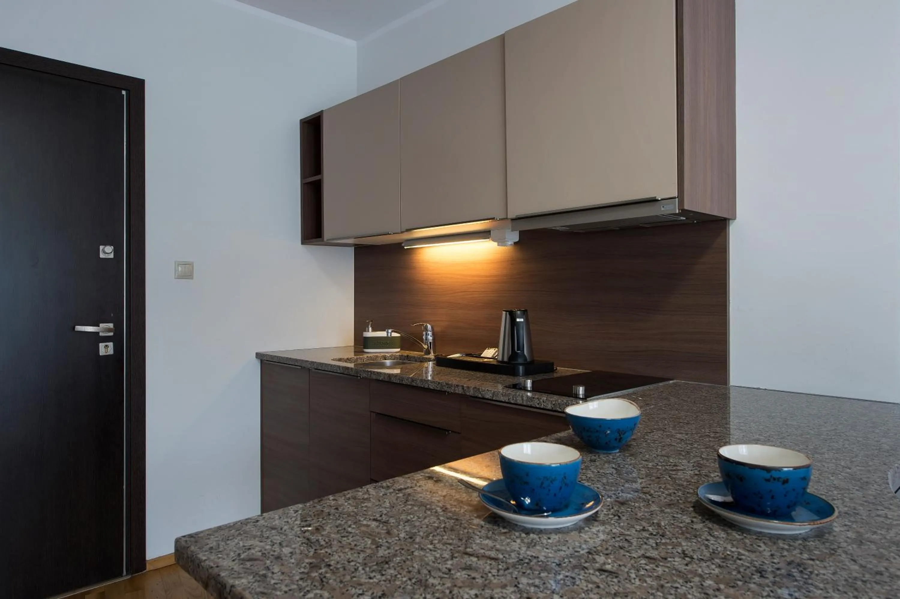 Kitchen or kitchenette in Aparthotel Baltic Spa