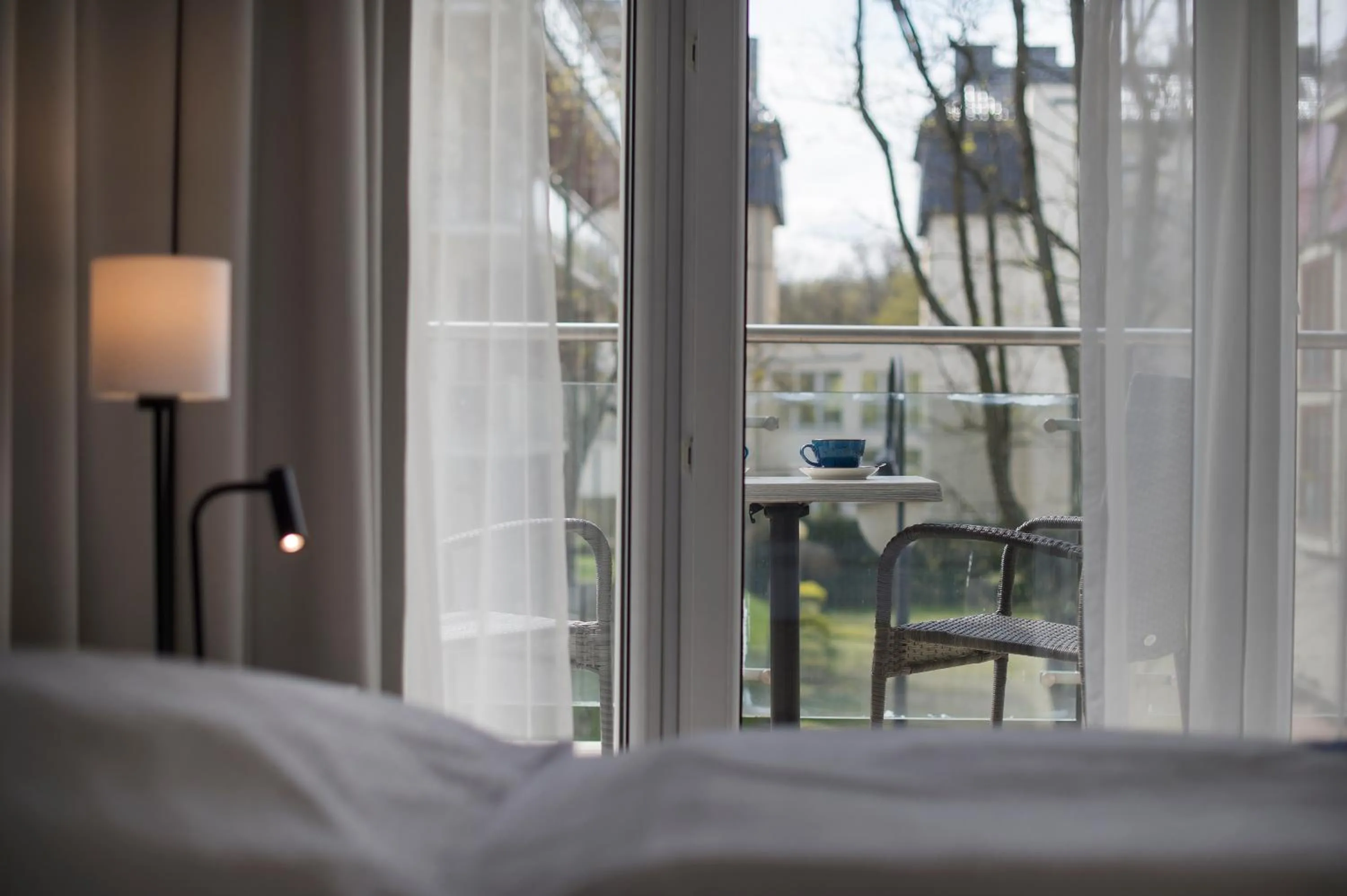 Balcony/Terrace, Bed in Aparthotel Baltic Spa