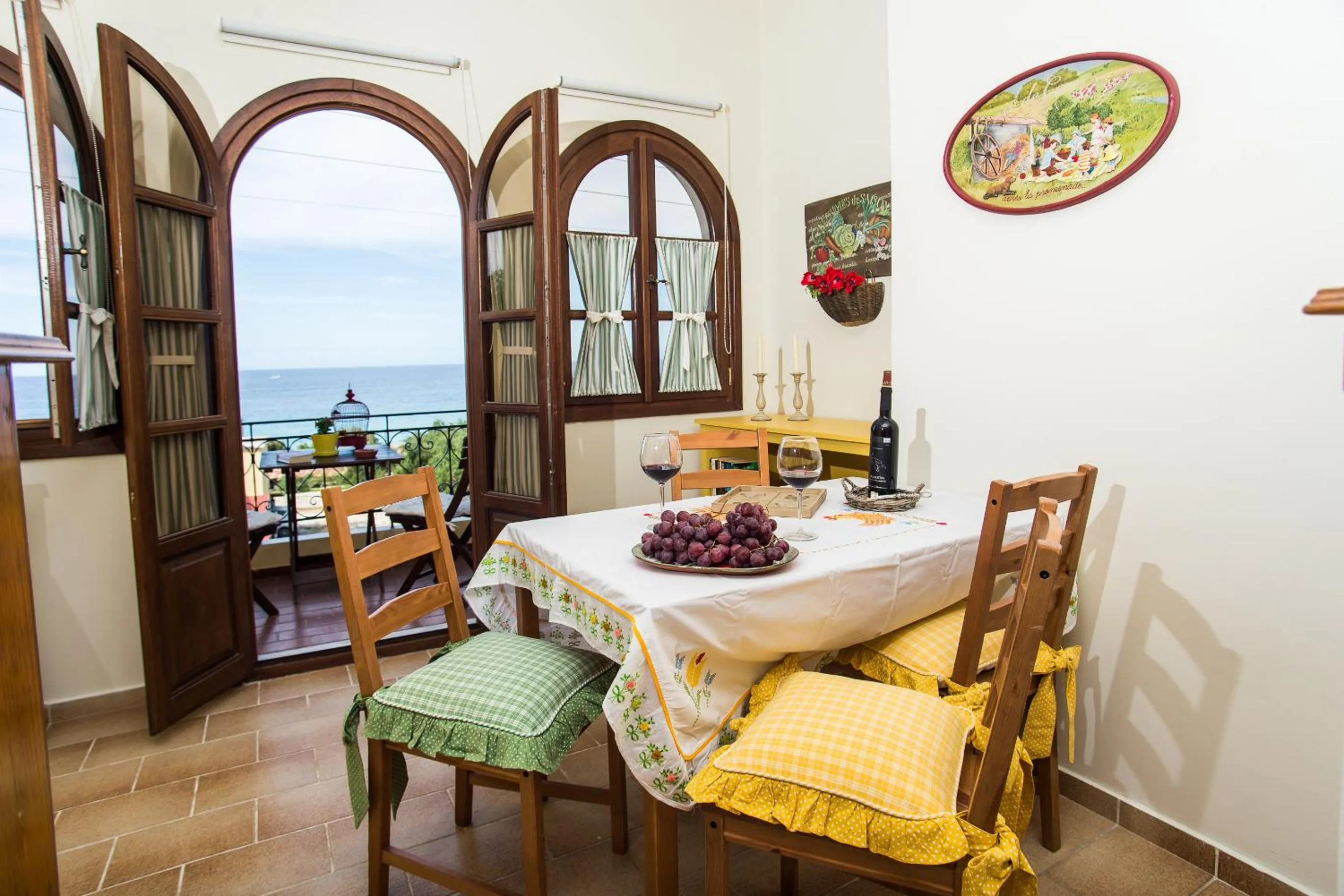 Dining area in Amboula Beach Apartments