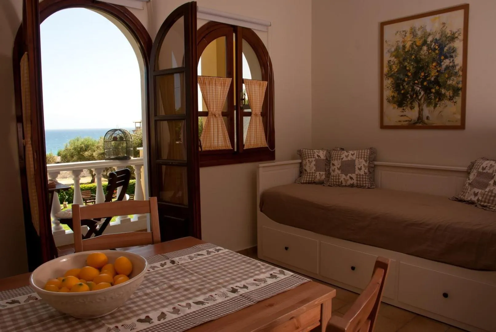 Seating area in Amboula Beach Apartments
