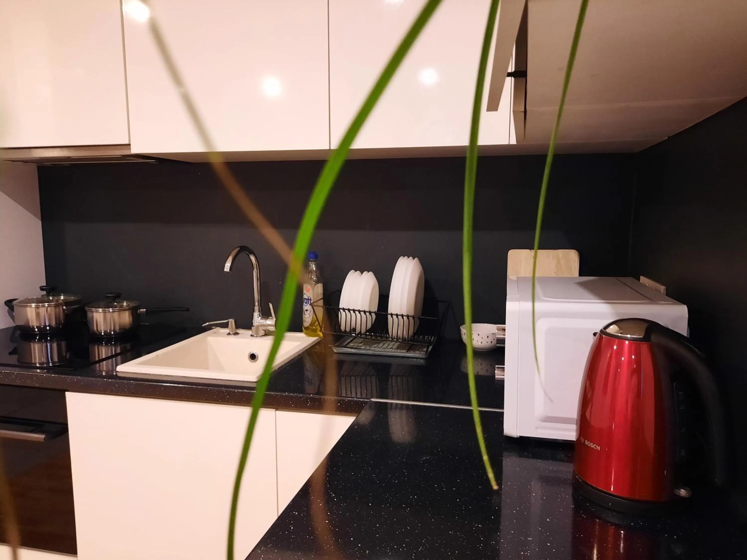 Kitchen or kitchenette in Lorf Hostel&Coffee