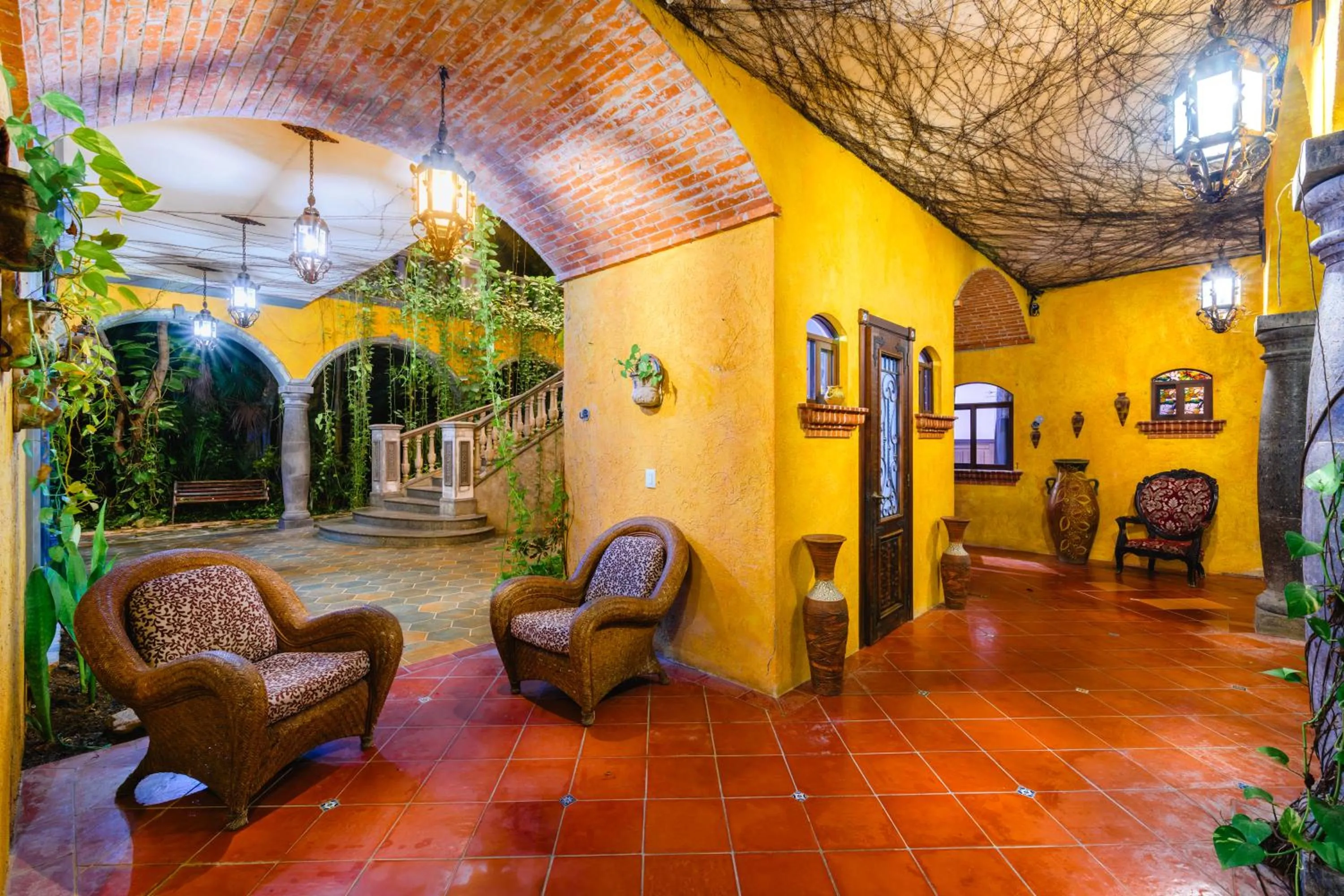 Patio in La Hacienda Hotel, at Xcaret