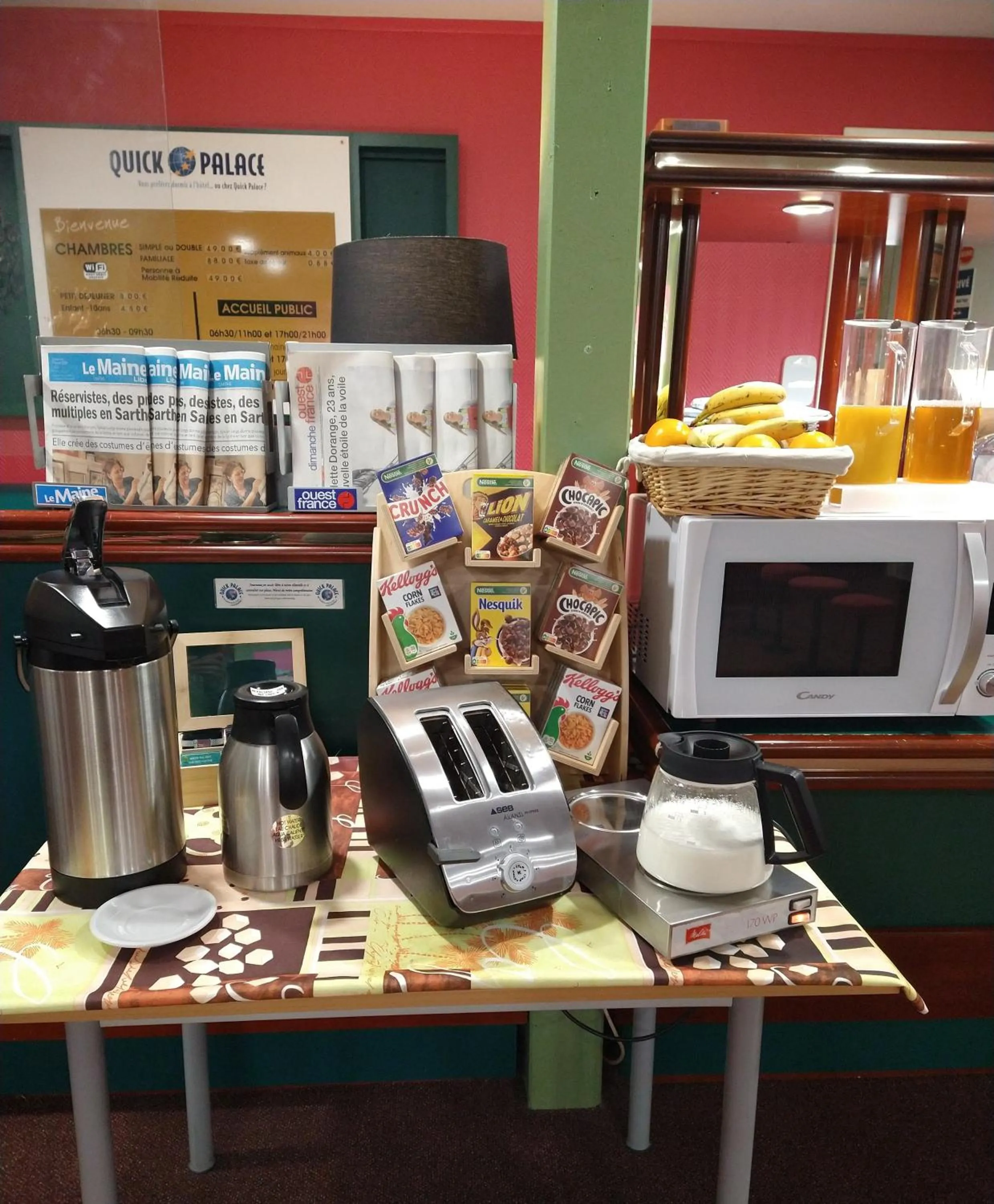 Buffet breakfast in Quick Palace Le Mans