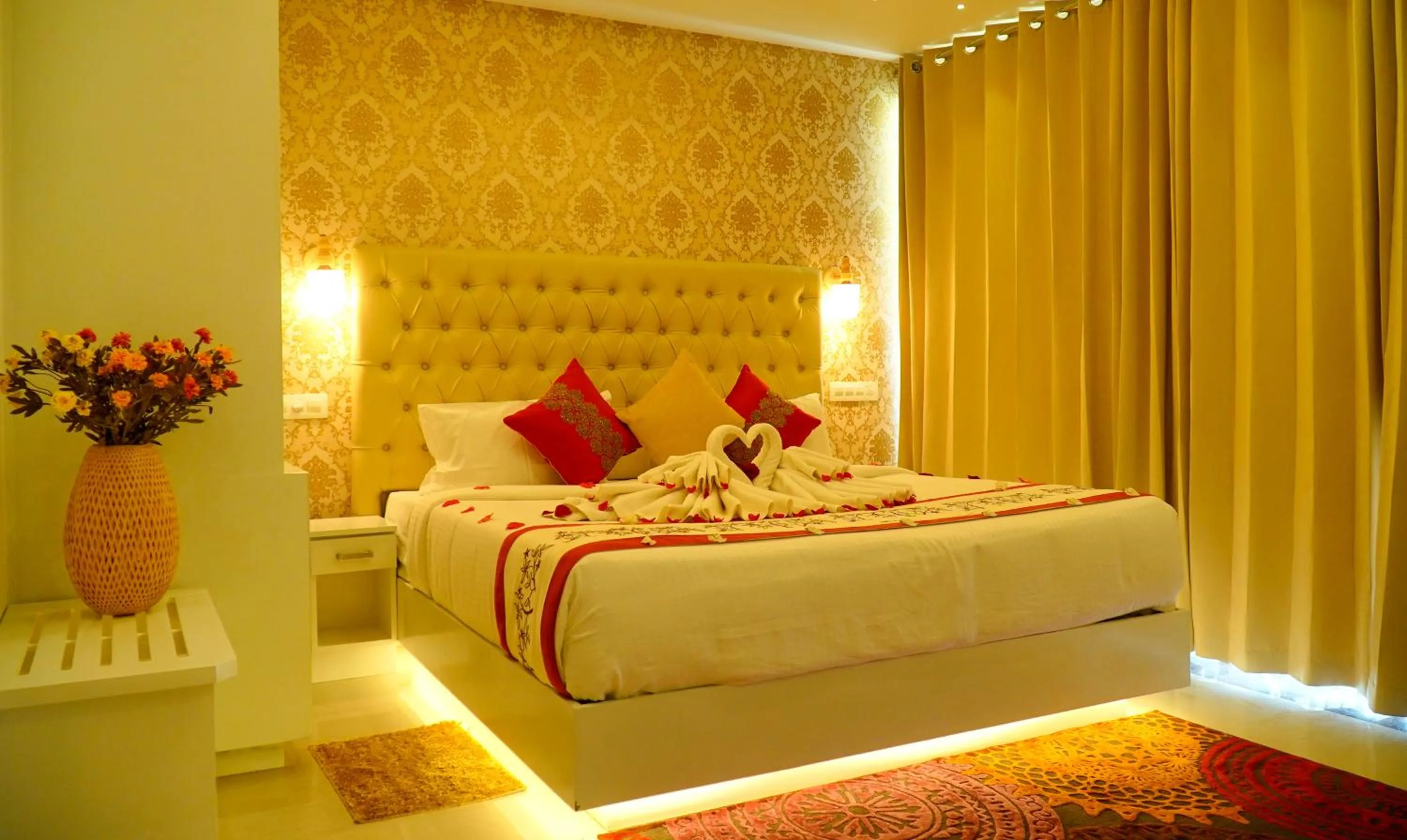 Bed in LakeRose Wayanad Resort