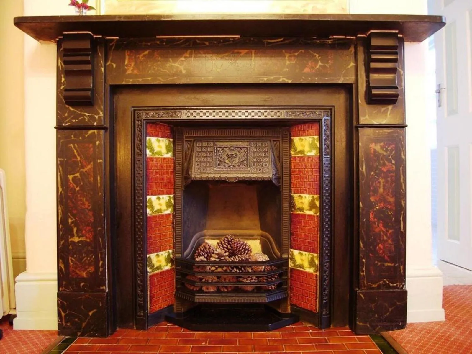fireplace in The Villa Rosa Hotel & Self-catering Apartments
