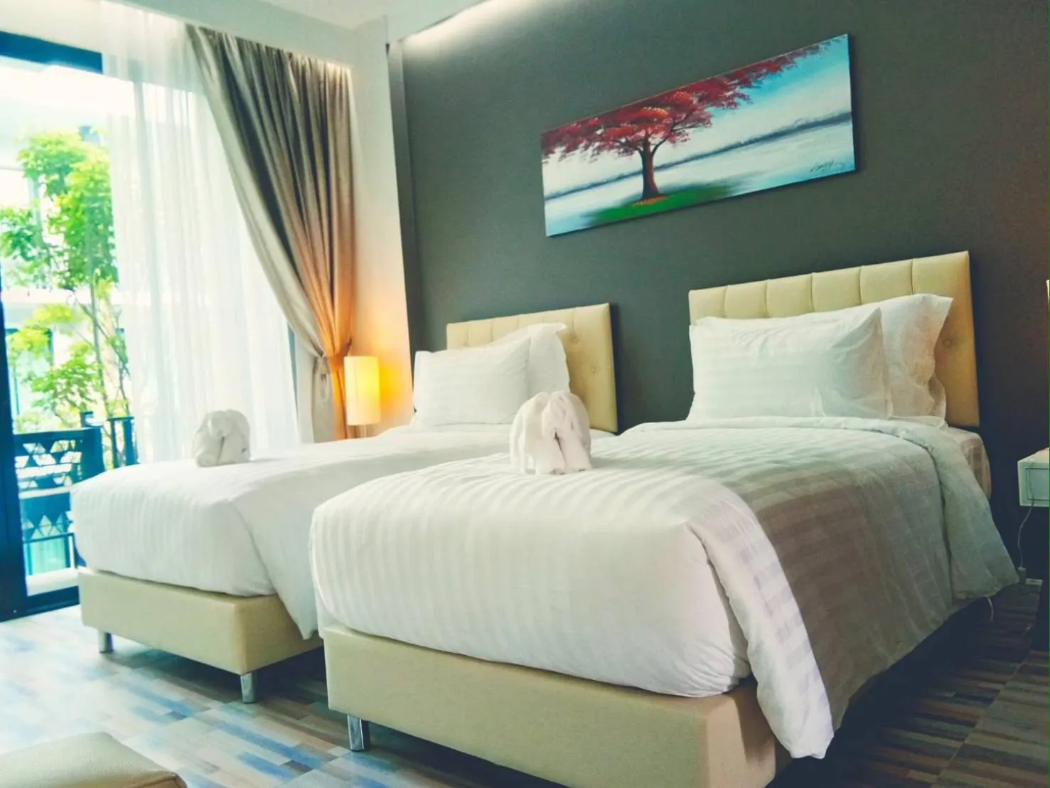 Bed in Namthong Nan Hotel