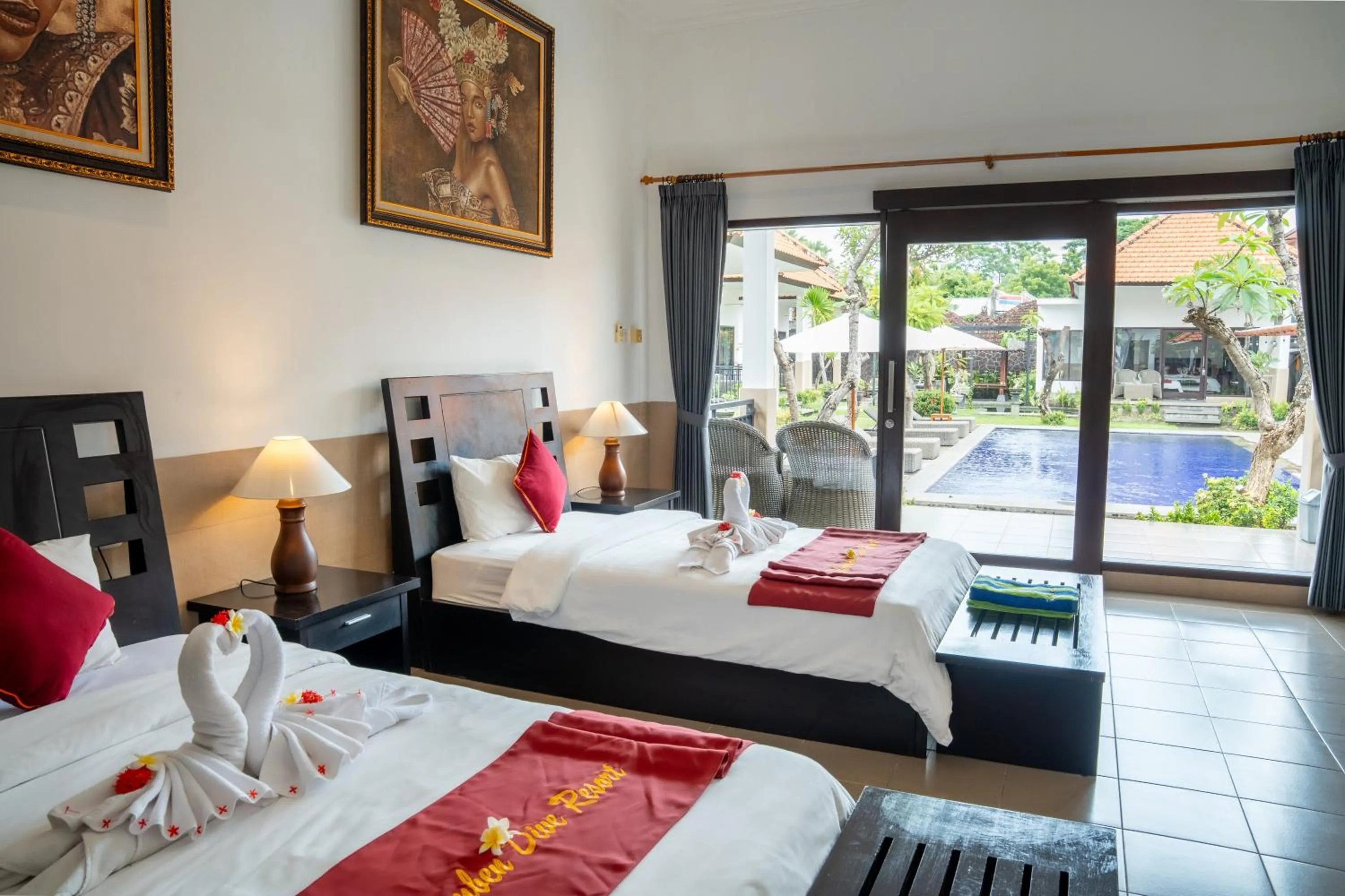 Bedroom, Bed in Tulamben Dive Resort