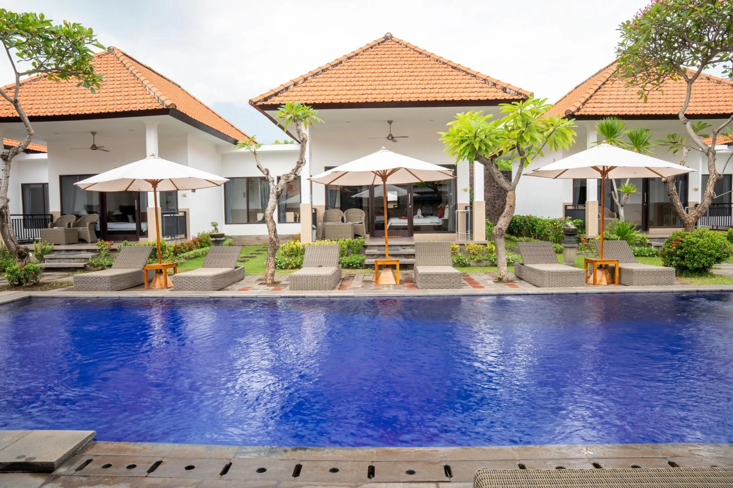 Pool view in Tulamben Dive Resort
