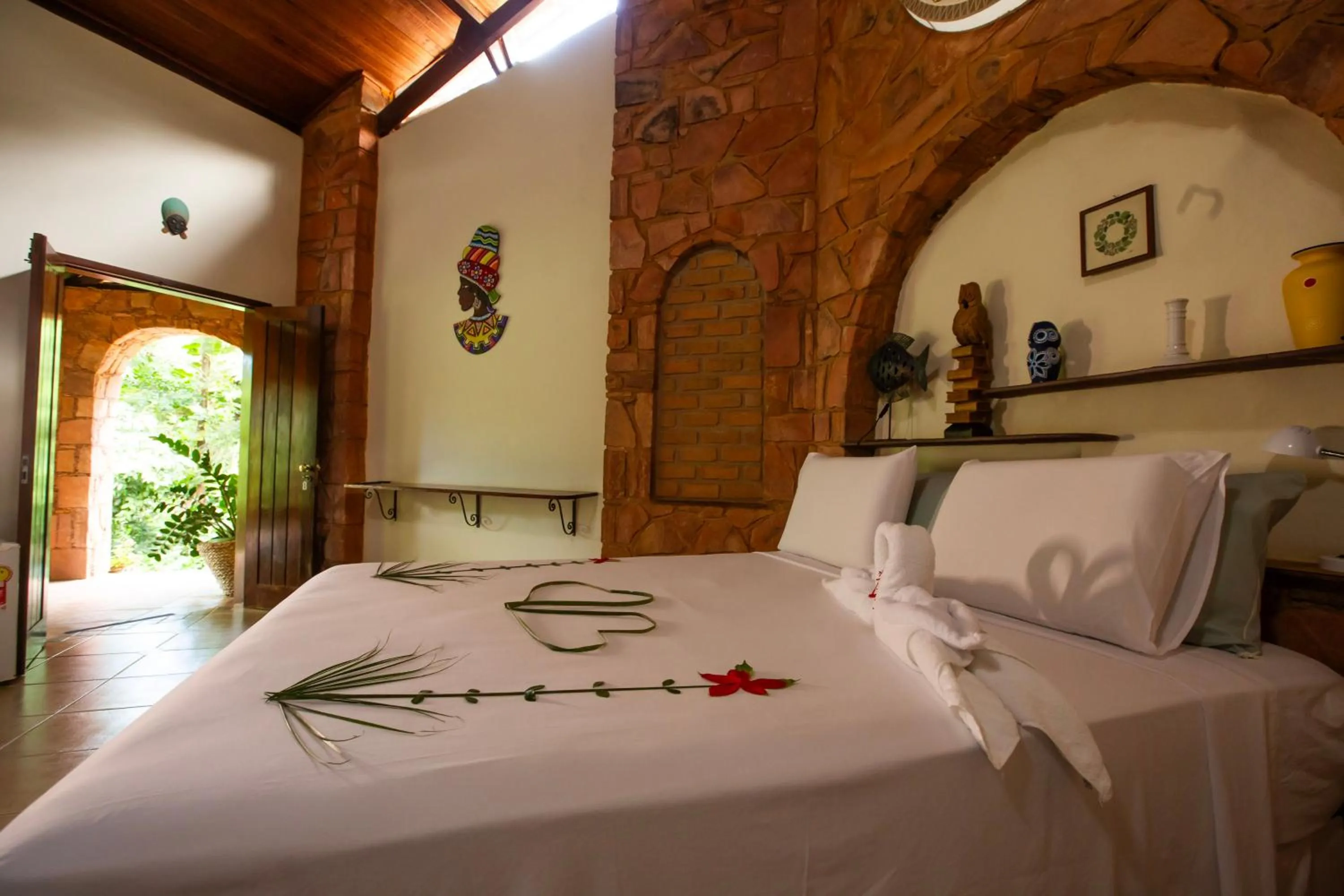 Bed in Pousada Canto No Bosque