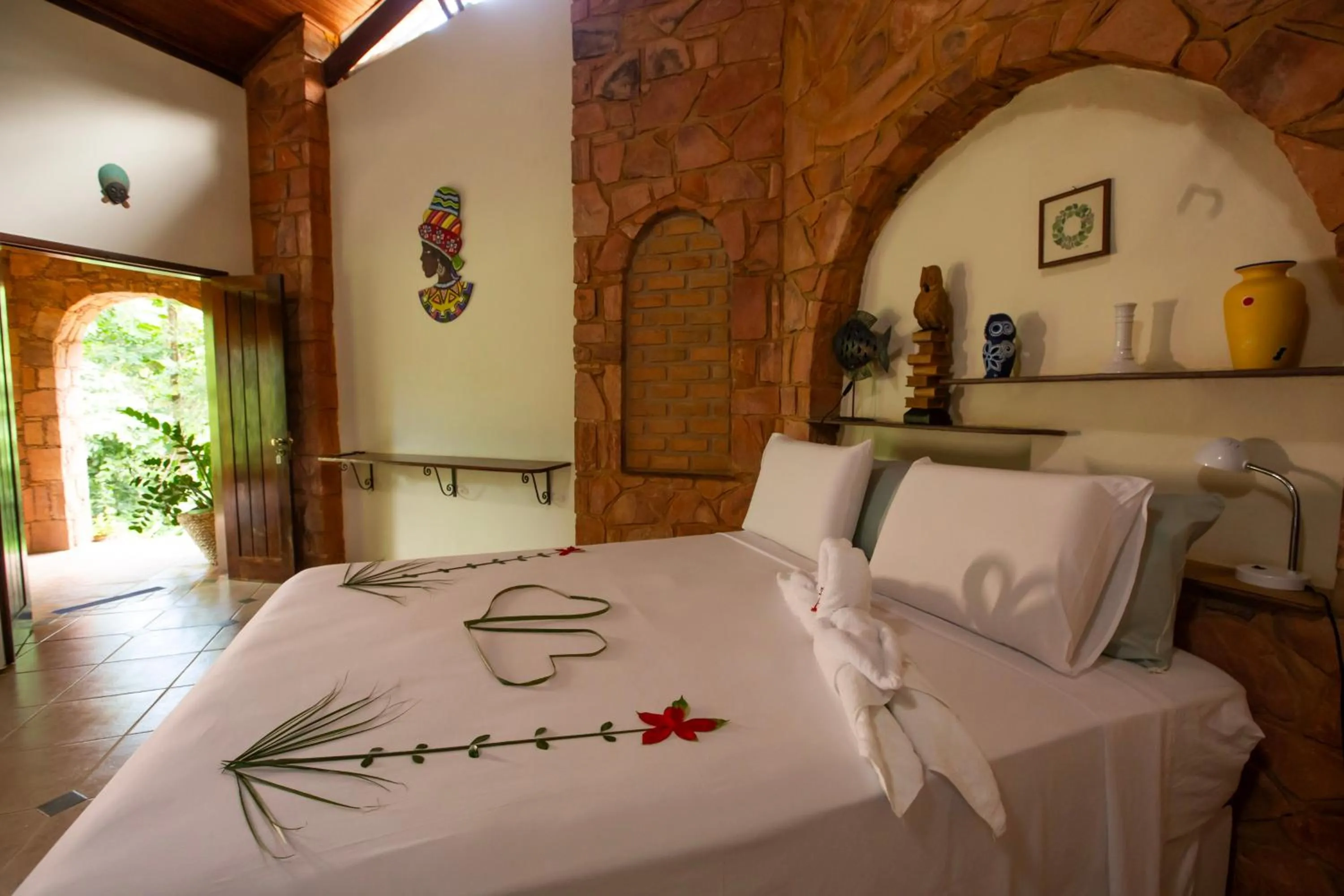 Bed in Pousada Canto No Bosque