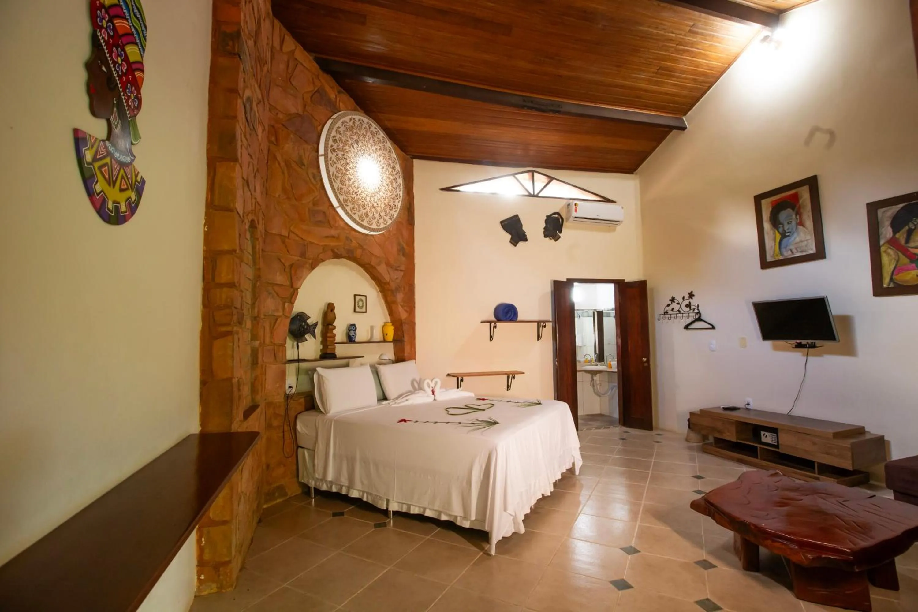 Bed in Pousada Canto No Bosque