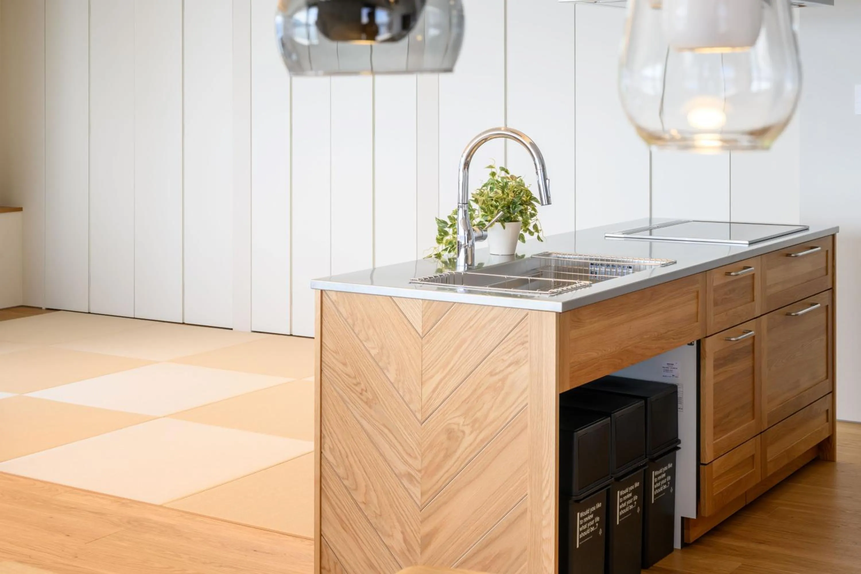 Kitchen or kitchenette in Miyajima Coral Hotel