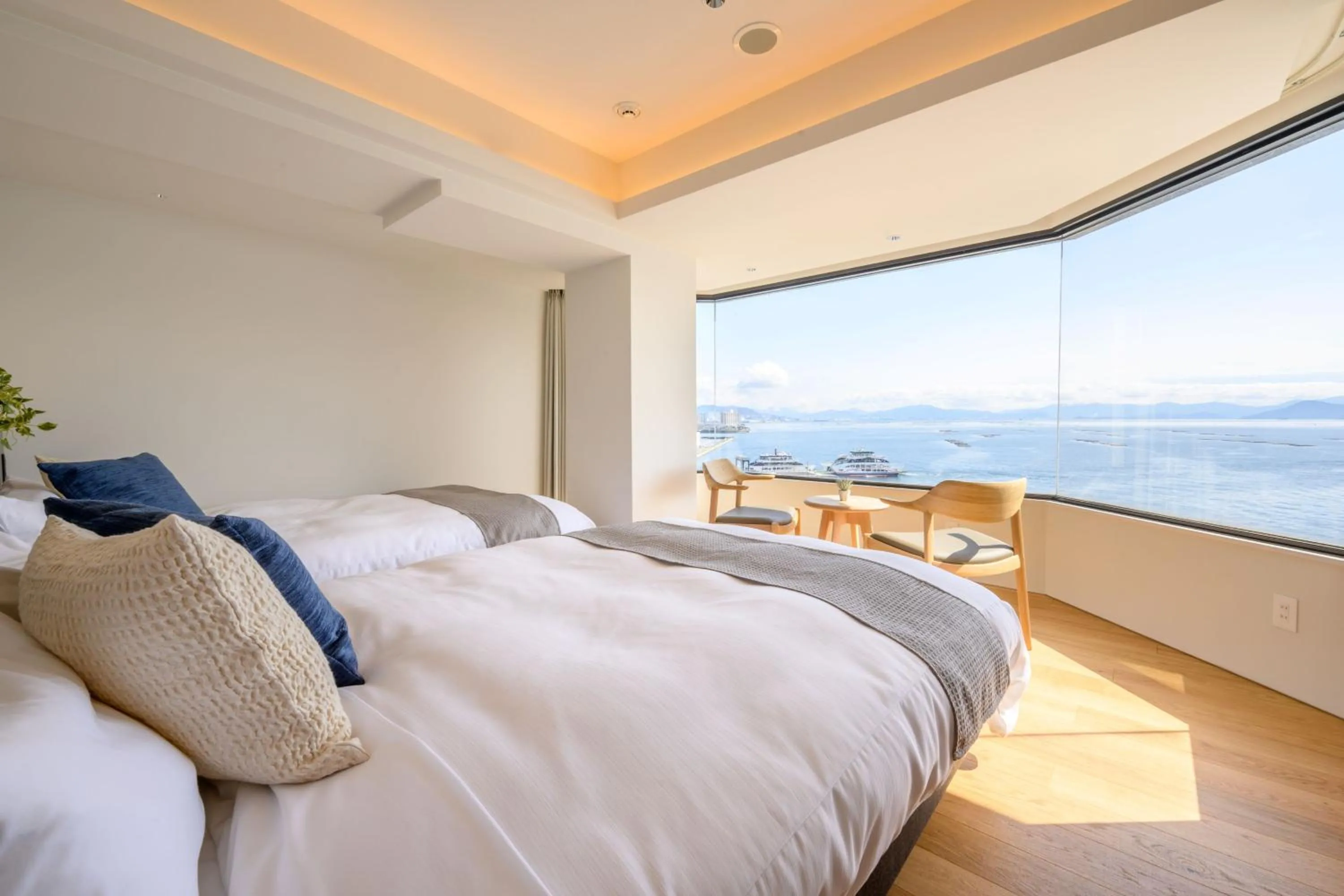 View (from property/room), Bed in Miyajima Coral Hotel