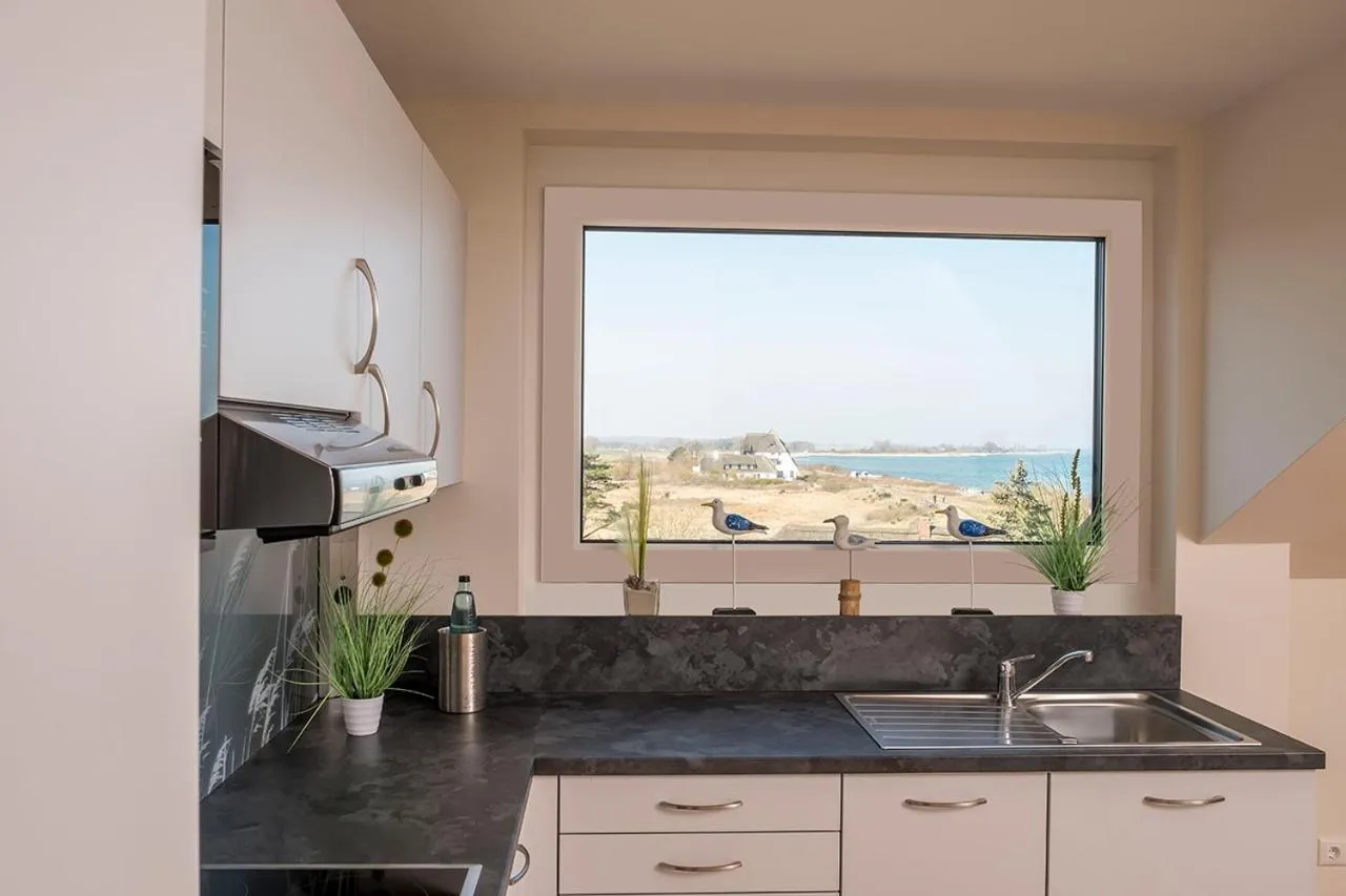 Kitchen or kitchenette in Hotel Haus am Meer