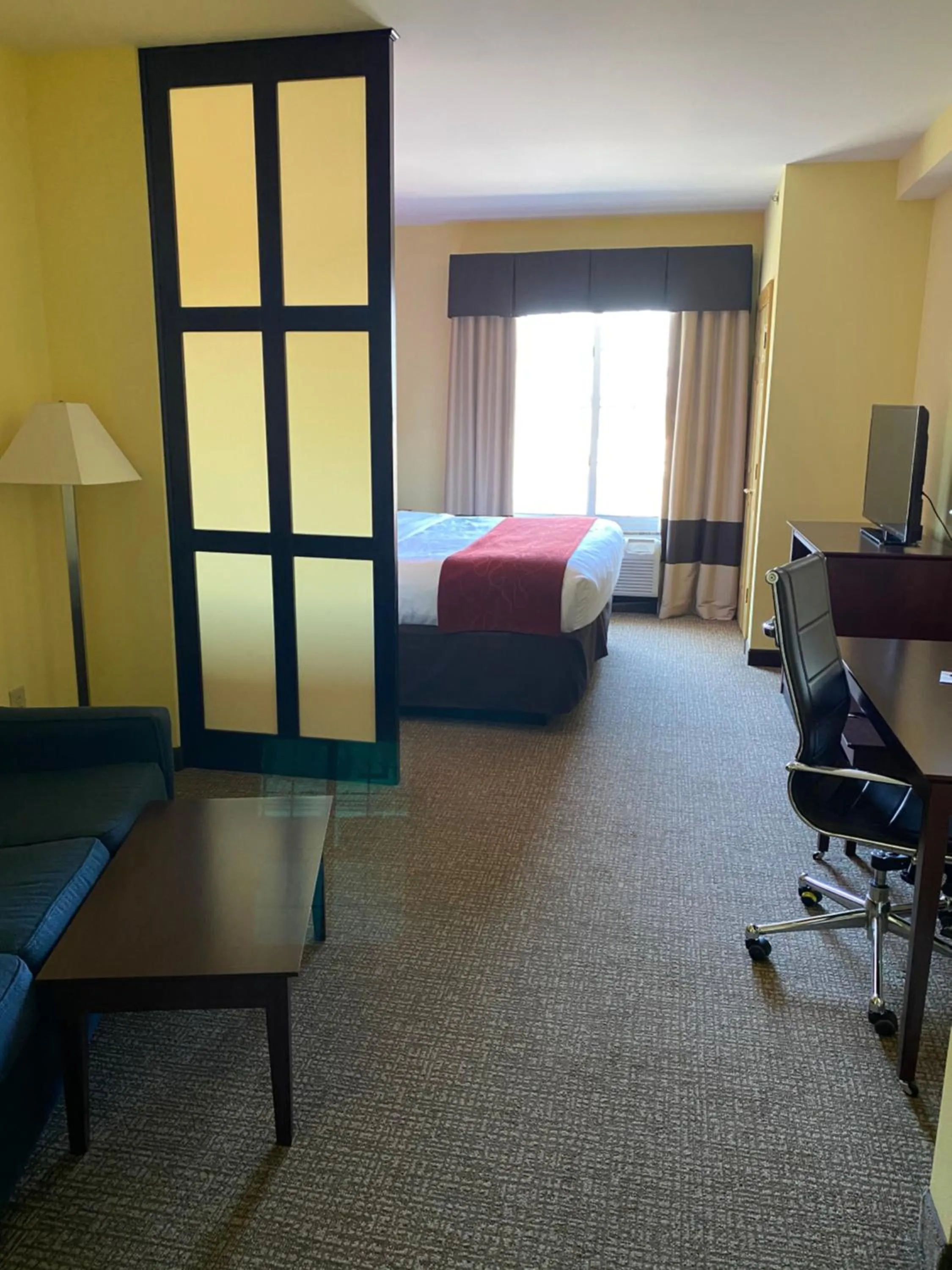 Seating area, Bed in Comfort Suites Rock Hill Manchester Meadows Area