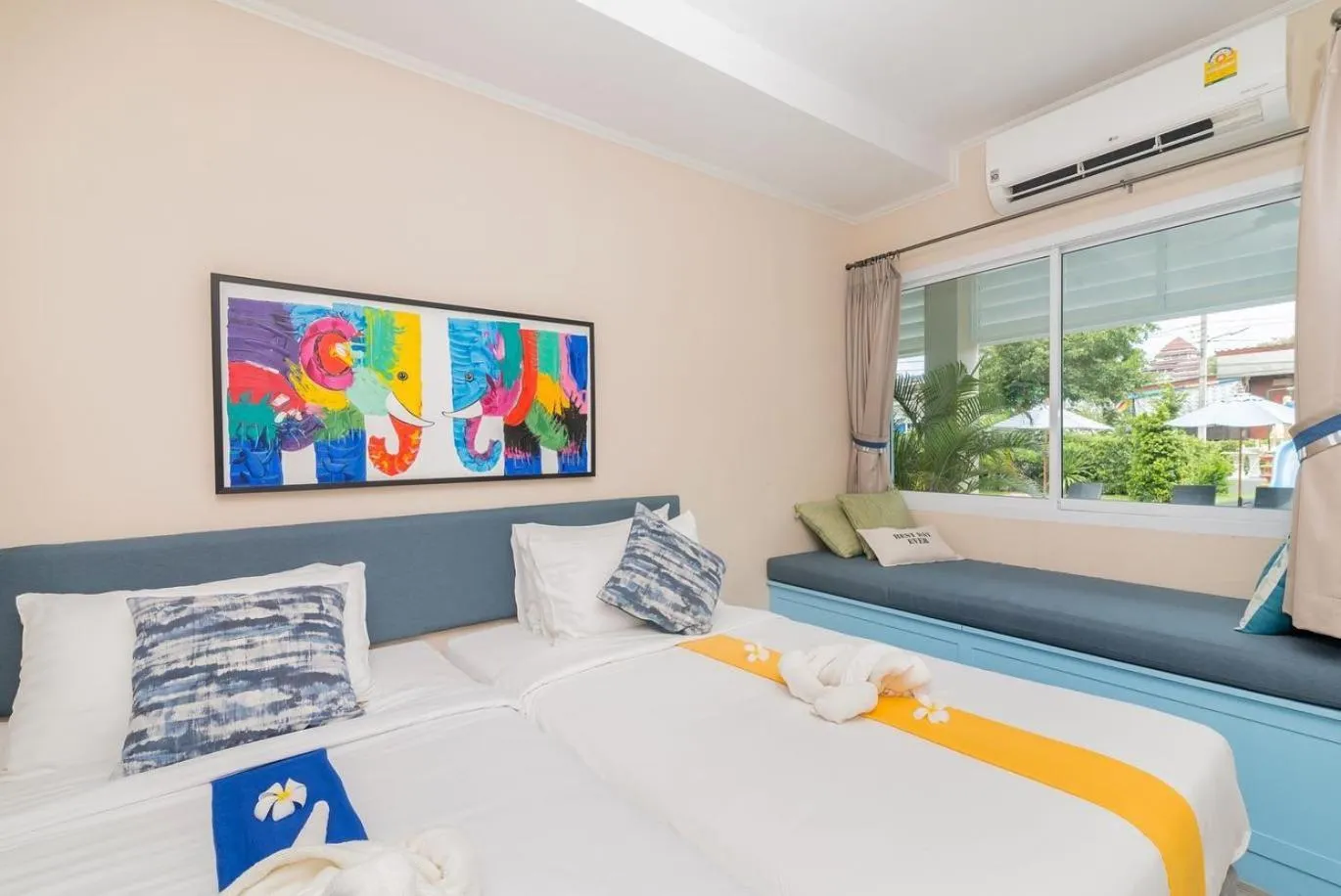 Bed in Surf and Sand Resort