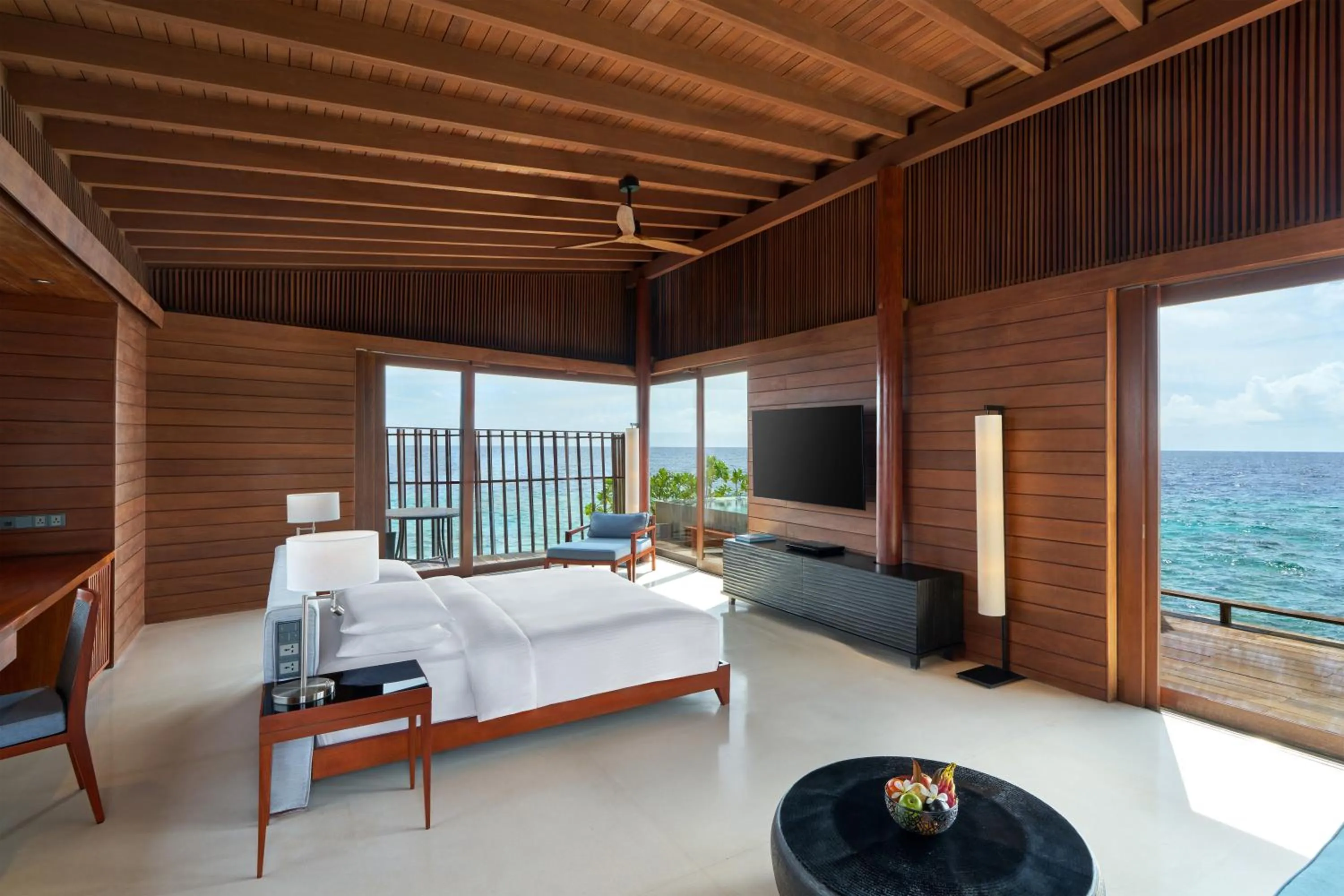 View (from property/room), Bed in Park Hyatt Maldives Hadahaa