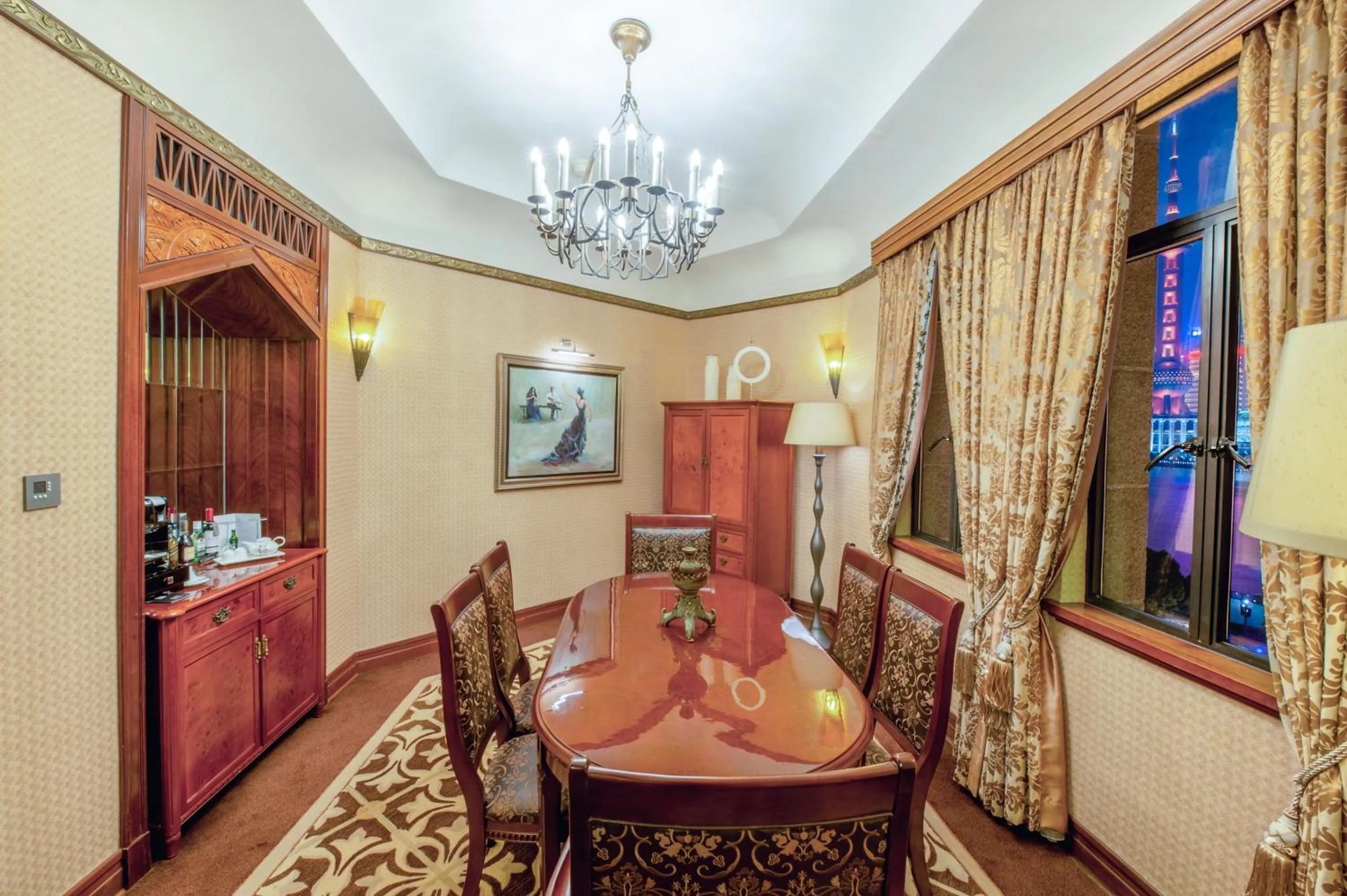 Seating area in Fairmont Peace Hotel on the Bund