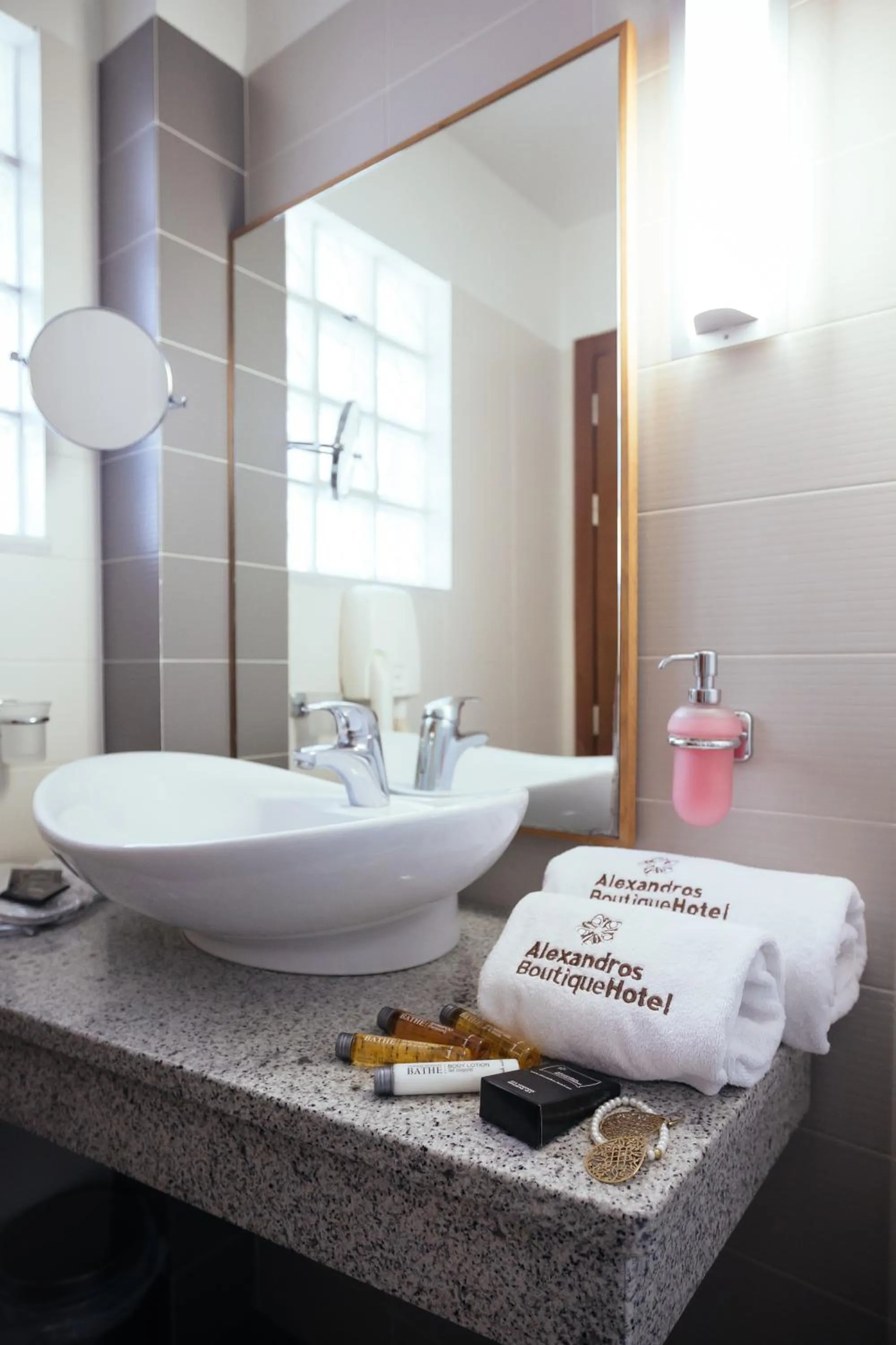 Shower in Alexandros Boutique Hotel