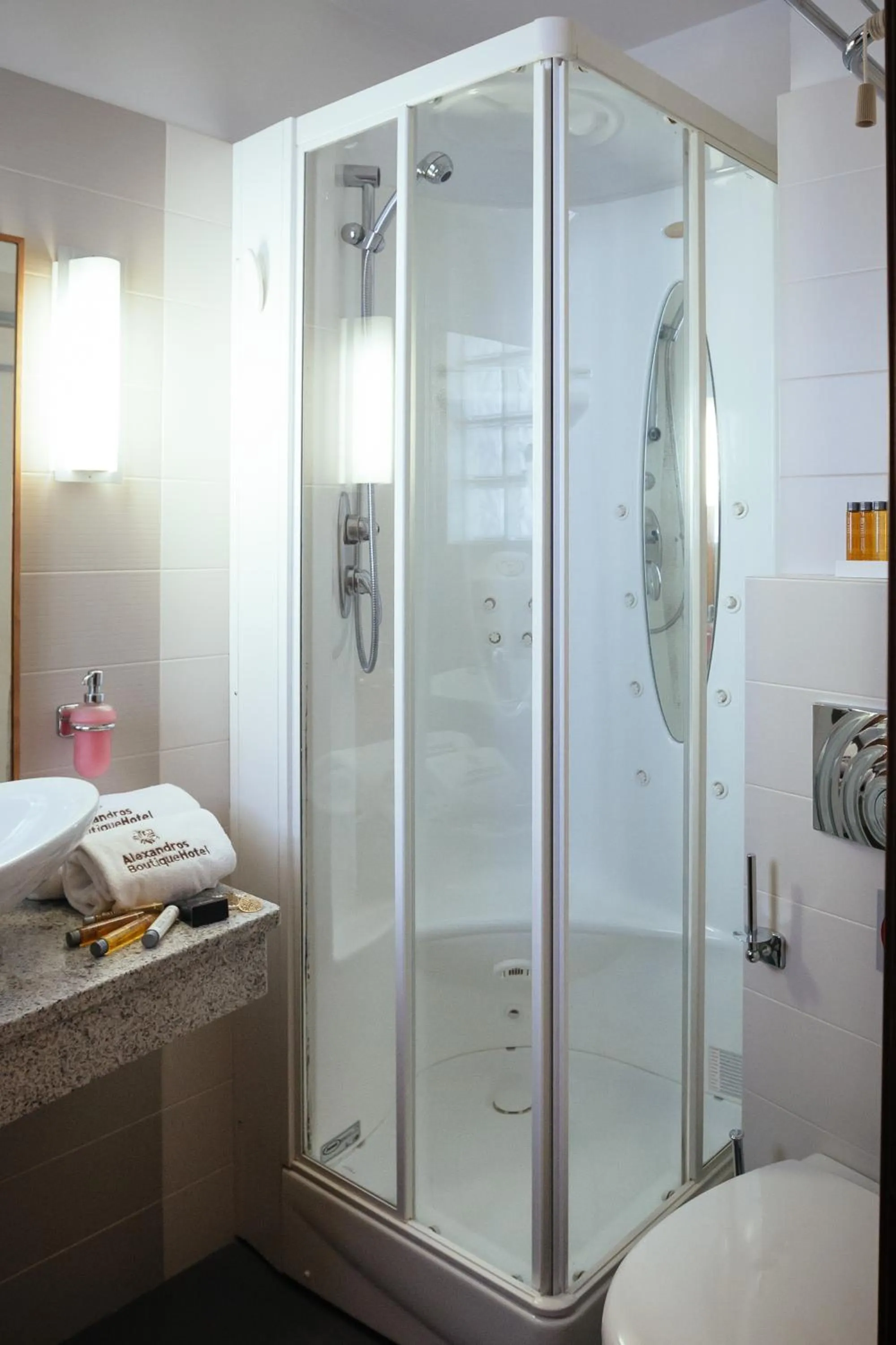 Shower in Alexandros Boutique Hotel