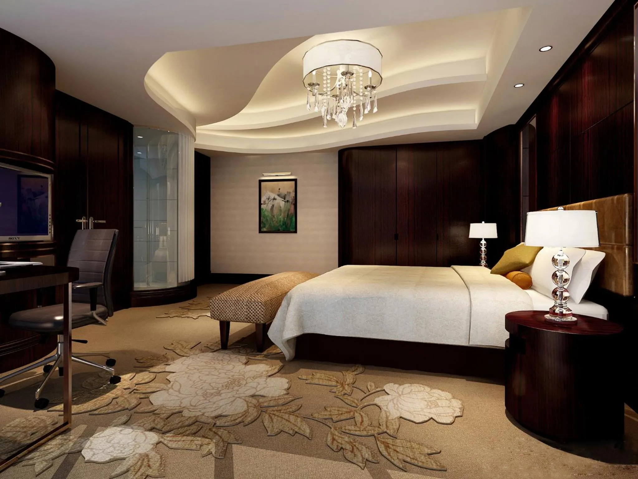 Bedroom, Bed in Huafang Jinling International Hotel Zhangjiagang