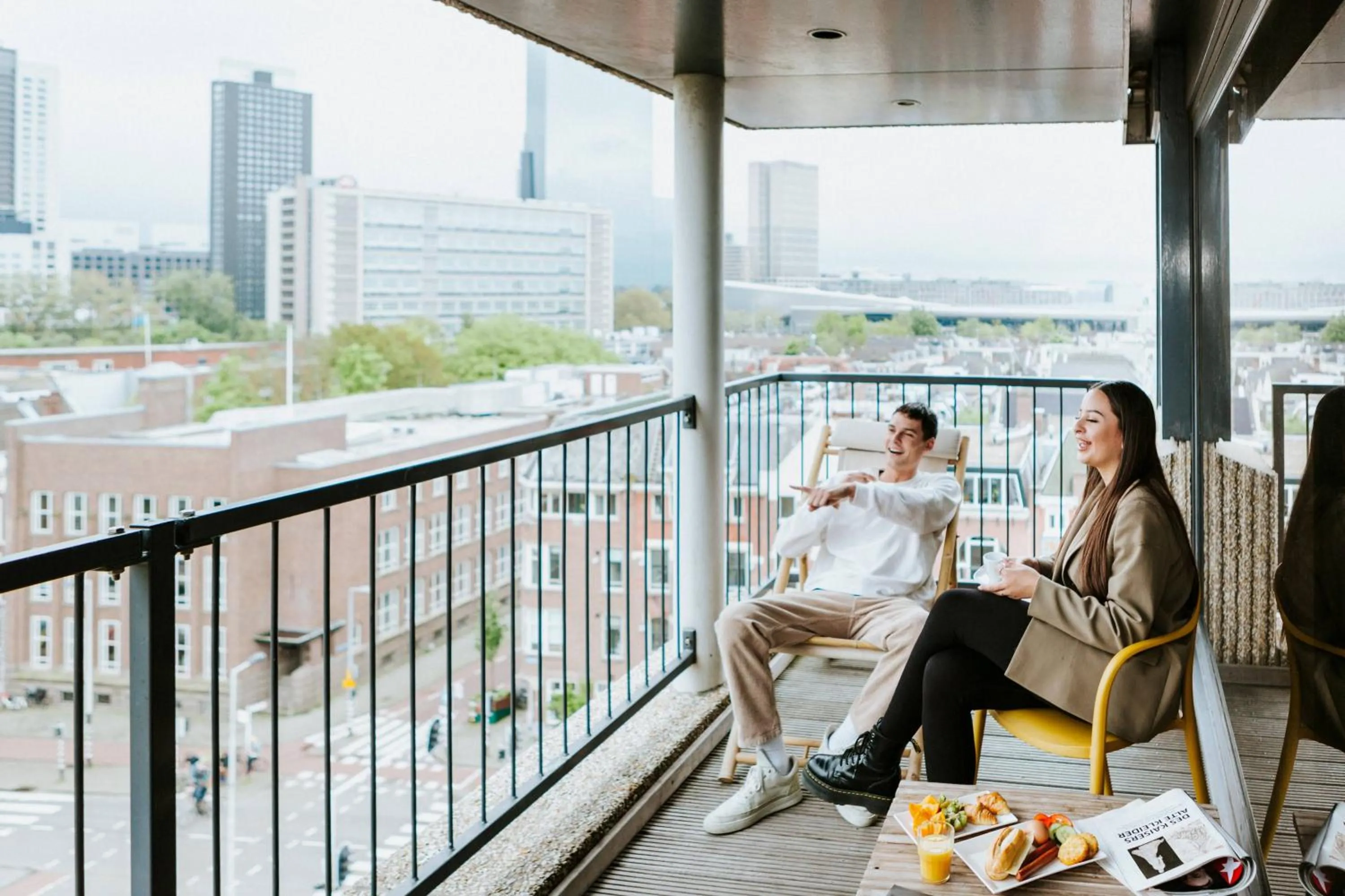 People in Rotterdam Teleport Hotel