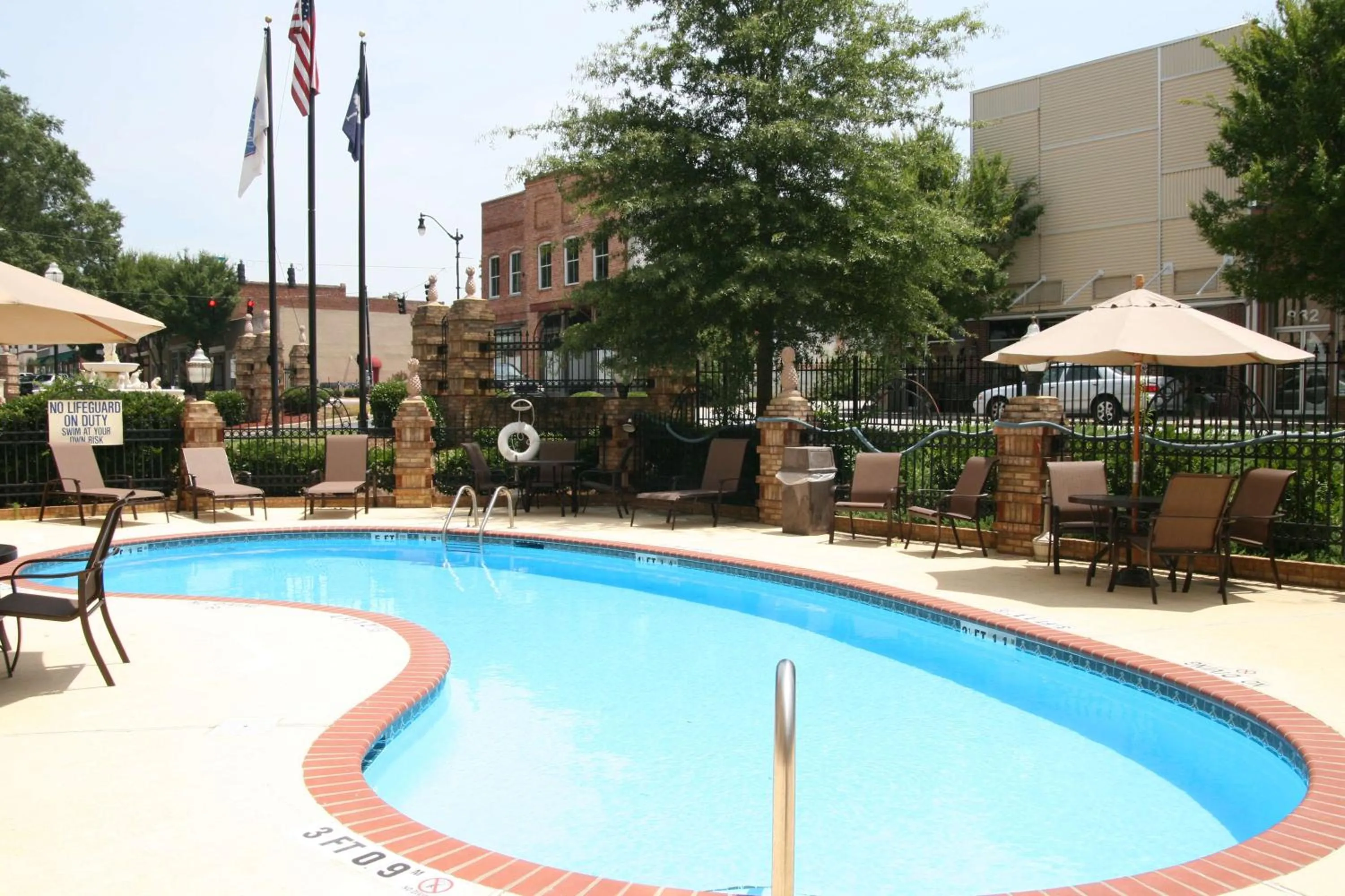 Pool view in Hampton Inn Newberry Opera House