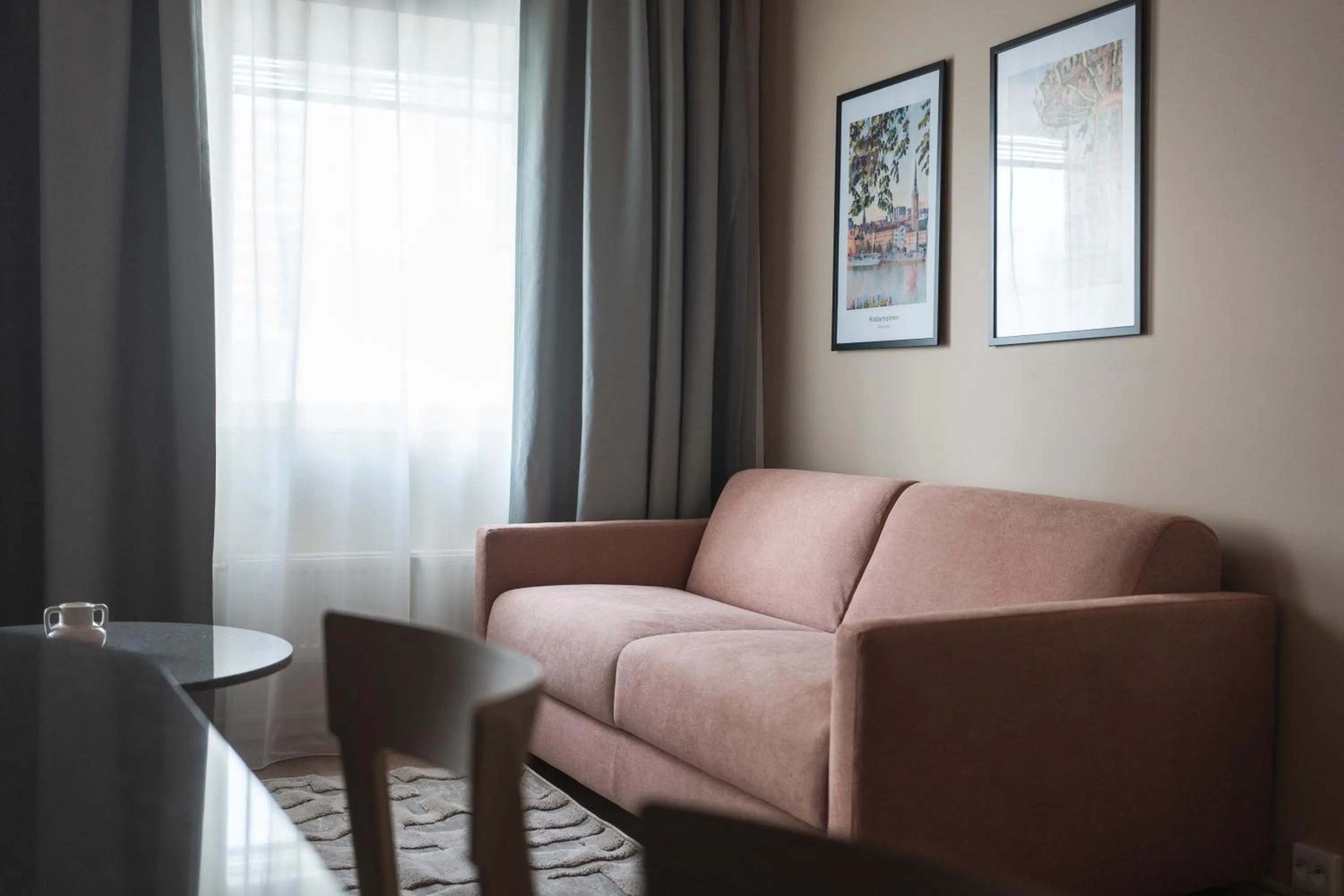 Living room in VANDER Kungsholmen, Stockholm