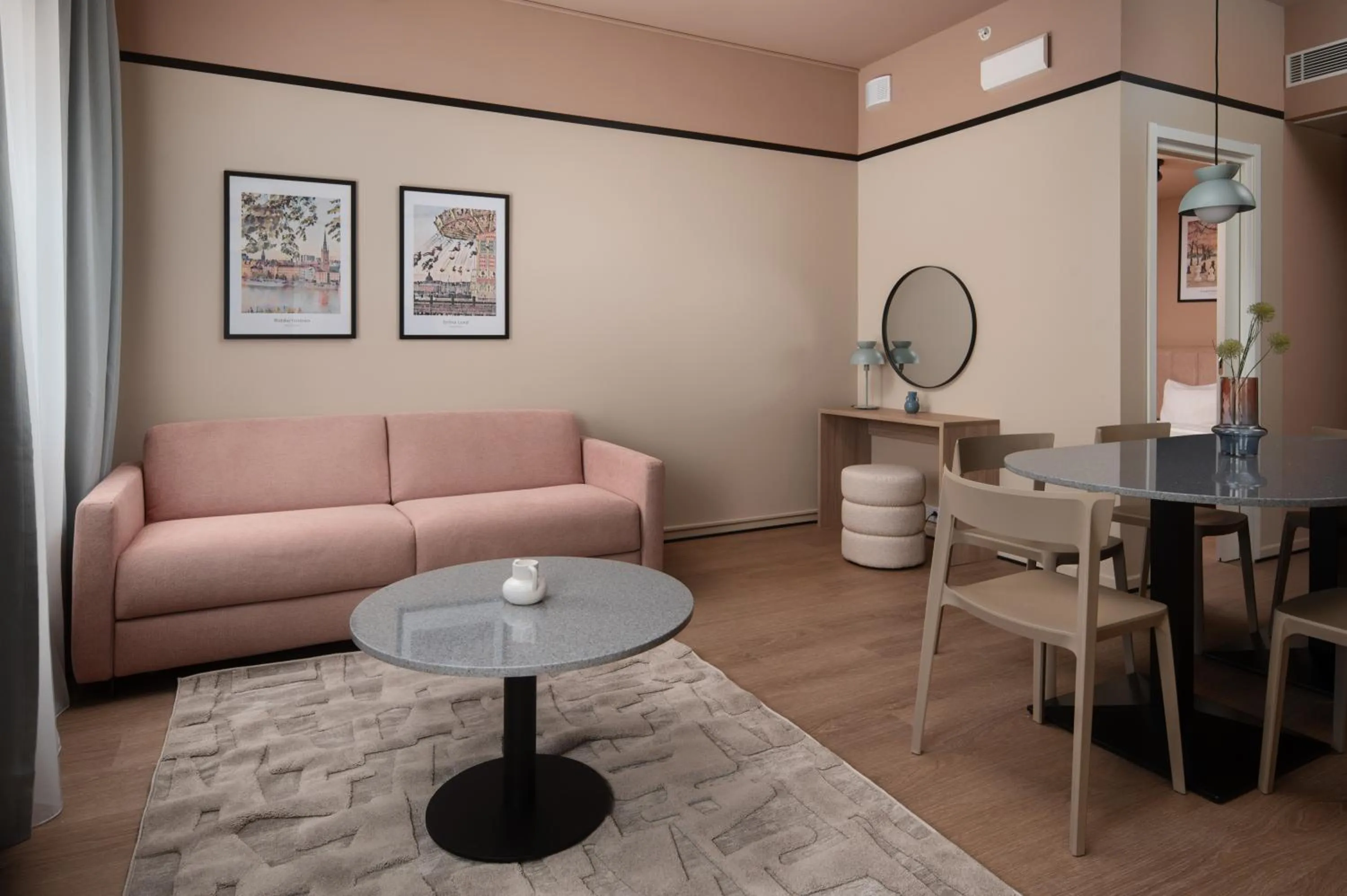 Living room in VANDER Kungsholmen, Stockholm