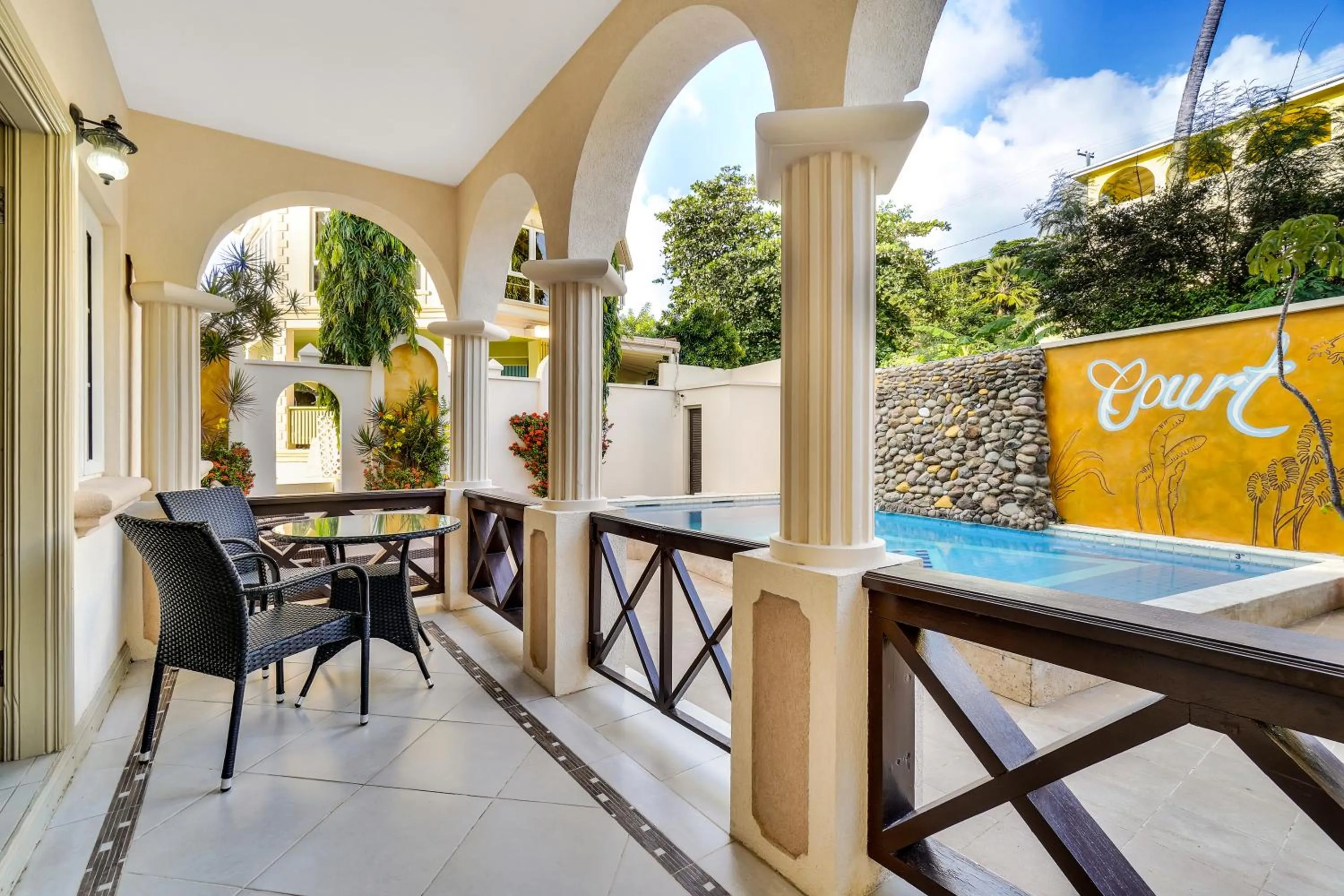 Patio in Mandela Court Suites Grenada