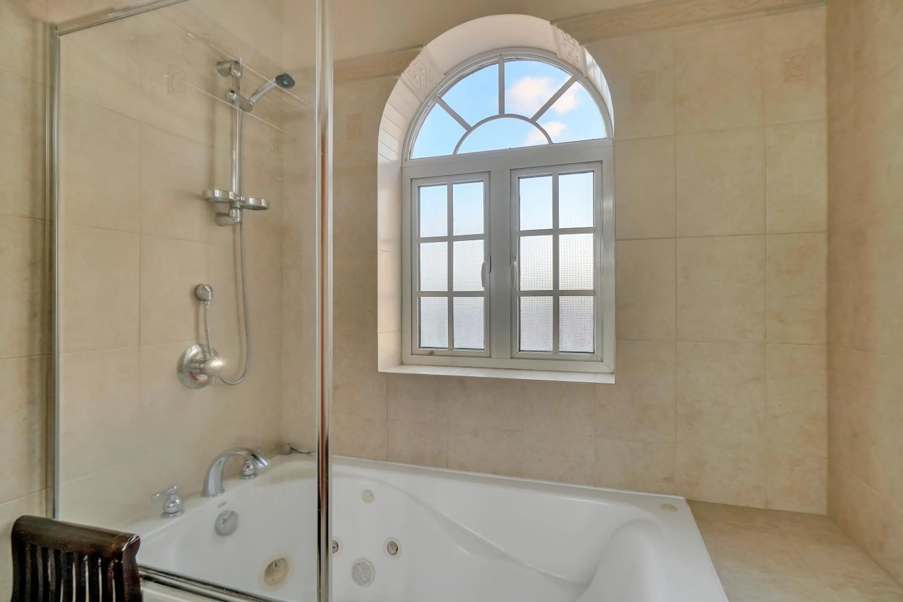 Shower in Mandela Court Suites Grenada