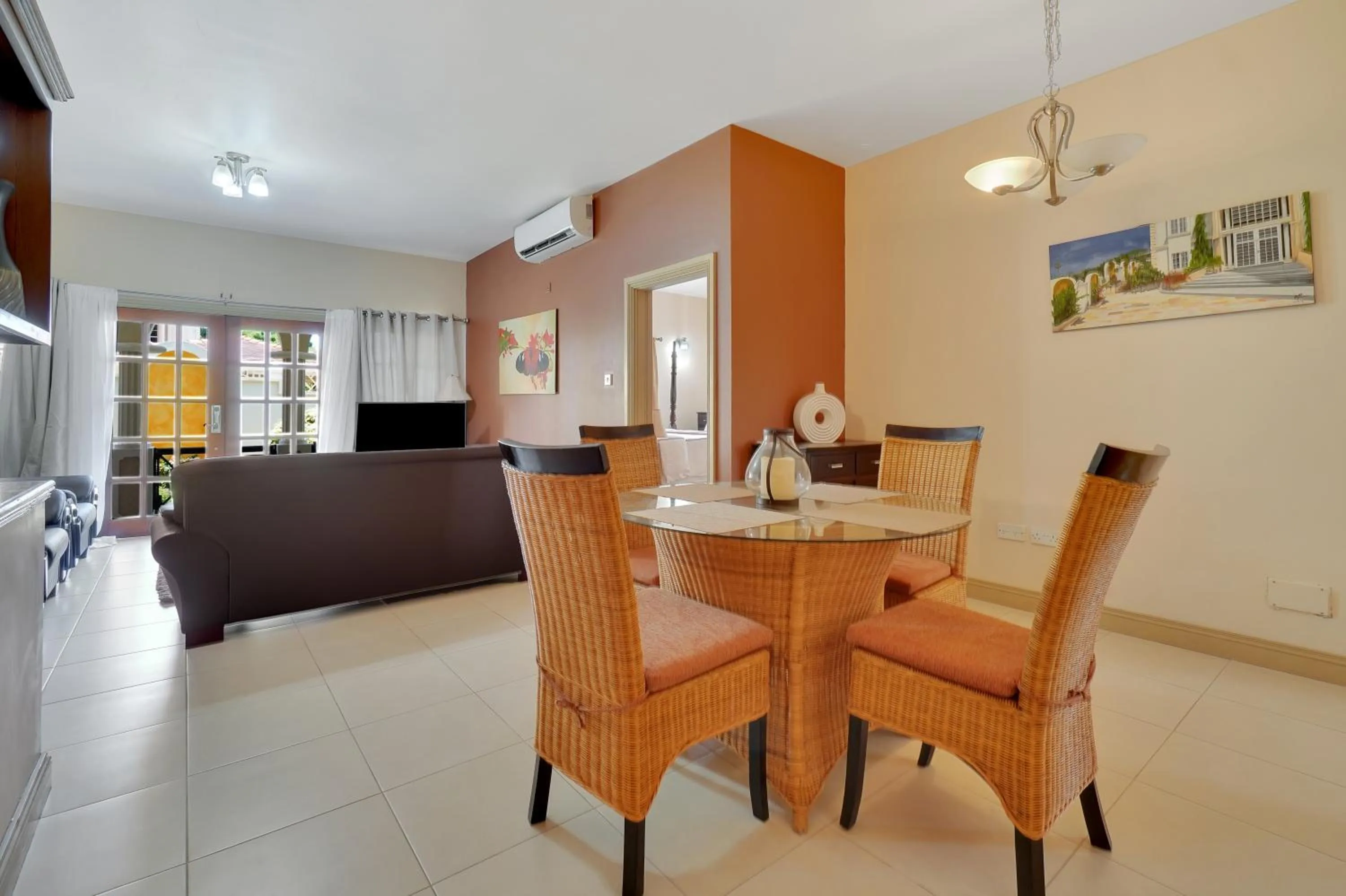 Dining area in Mandela Court Suites Grenada