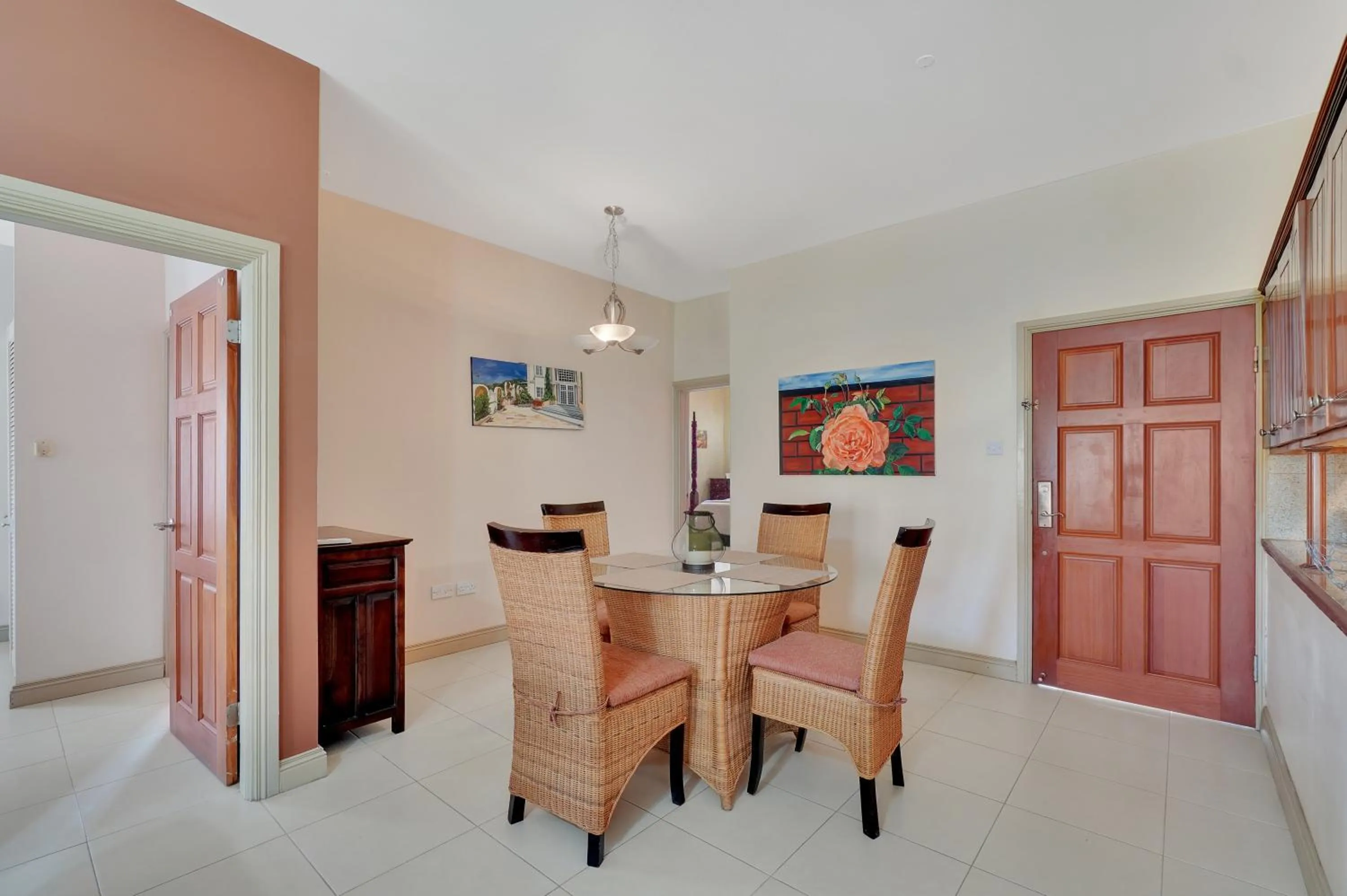Dining area in Mandela Court Suites Grenada