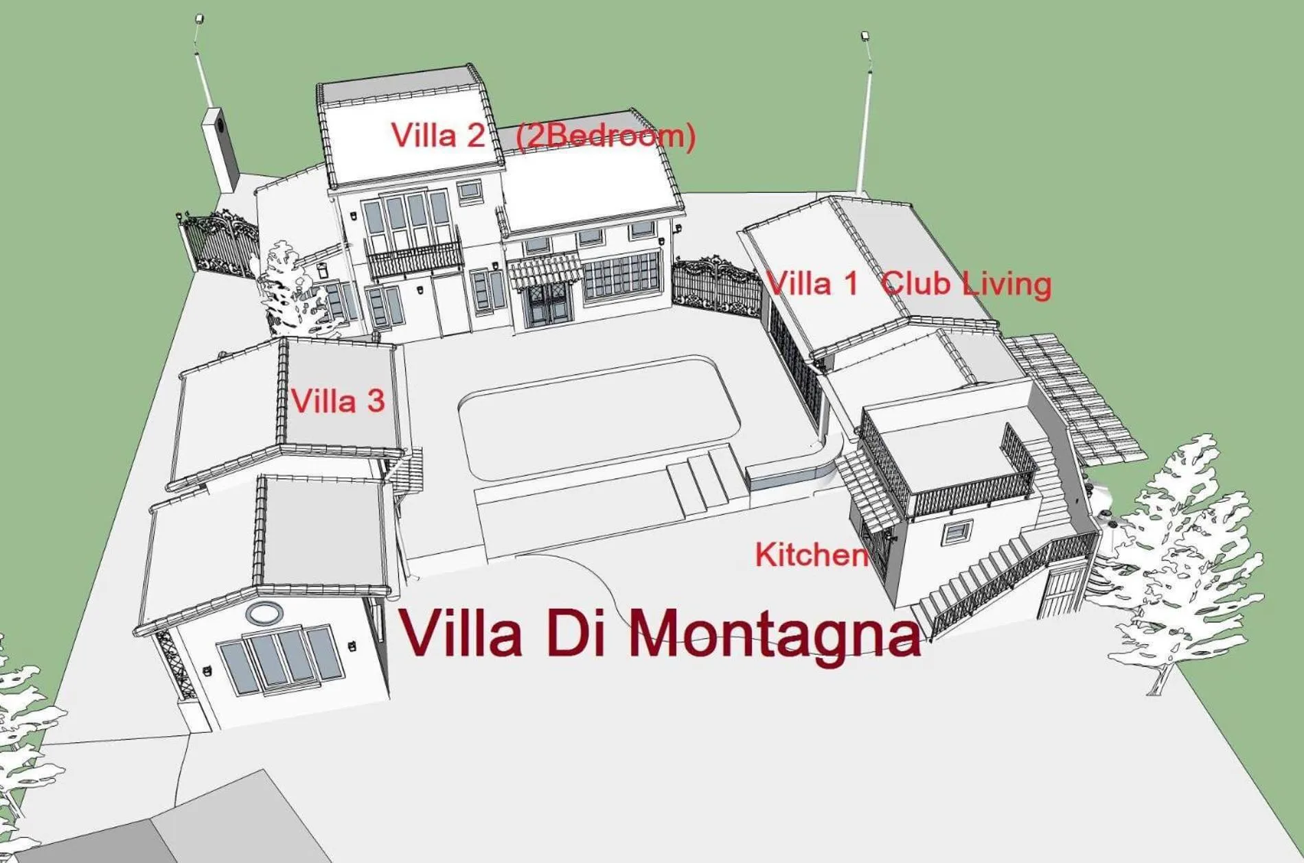 Floor plan in Villa Di Montagna at Khaoyai