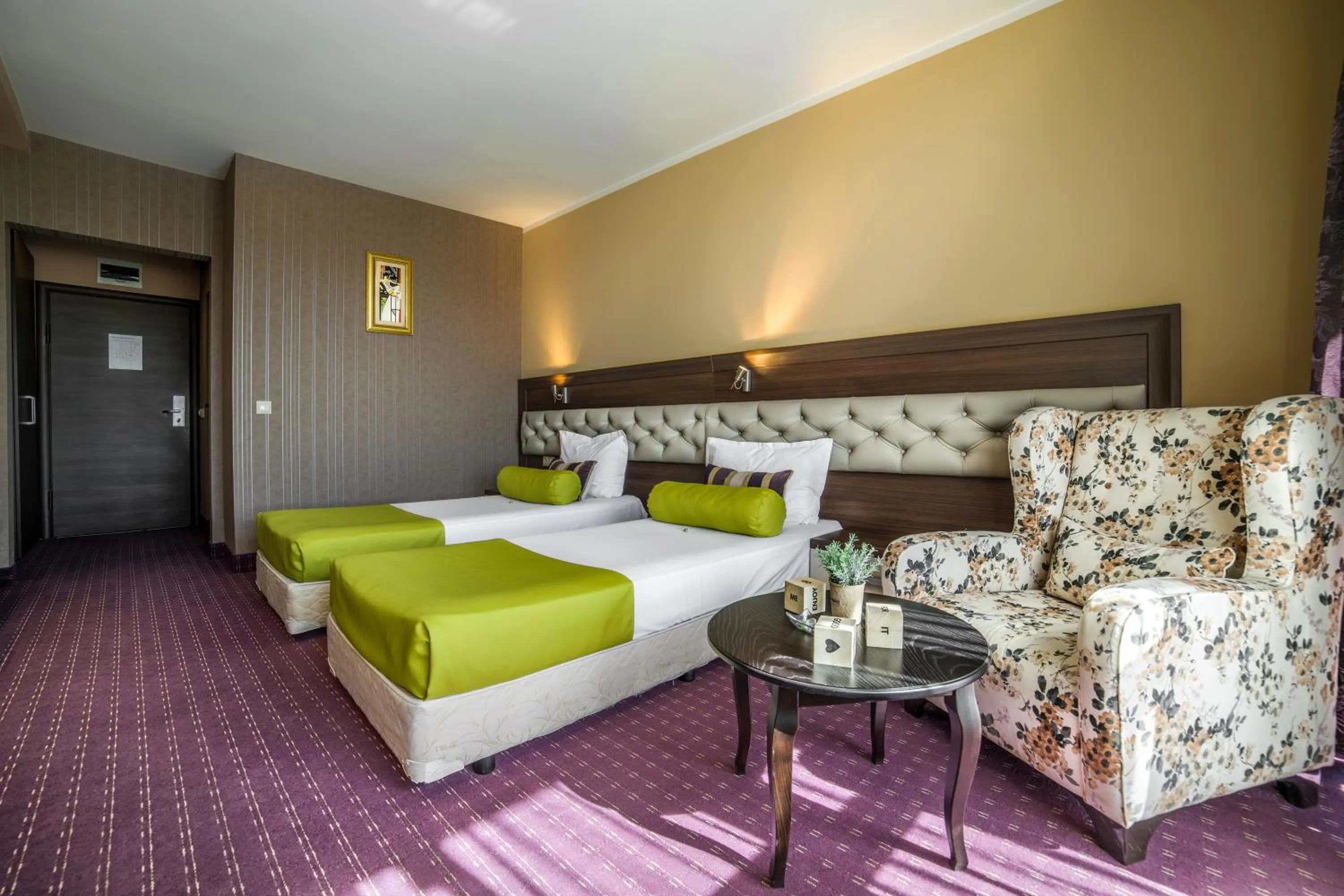 Seating area, Bed in Business Hotel Plovdiv - Central Location