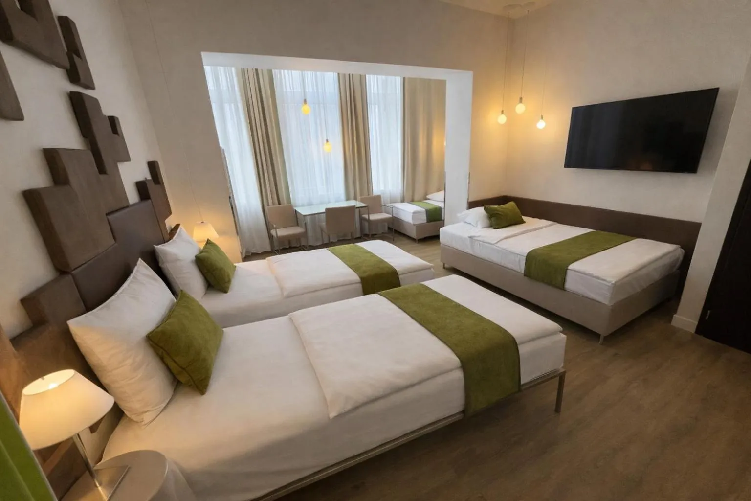 Bedroom, Bed in Pure White